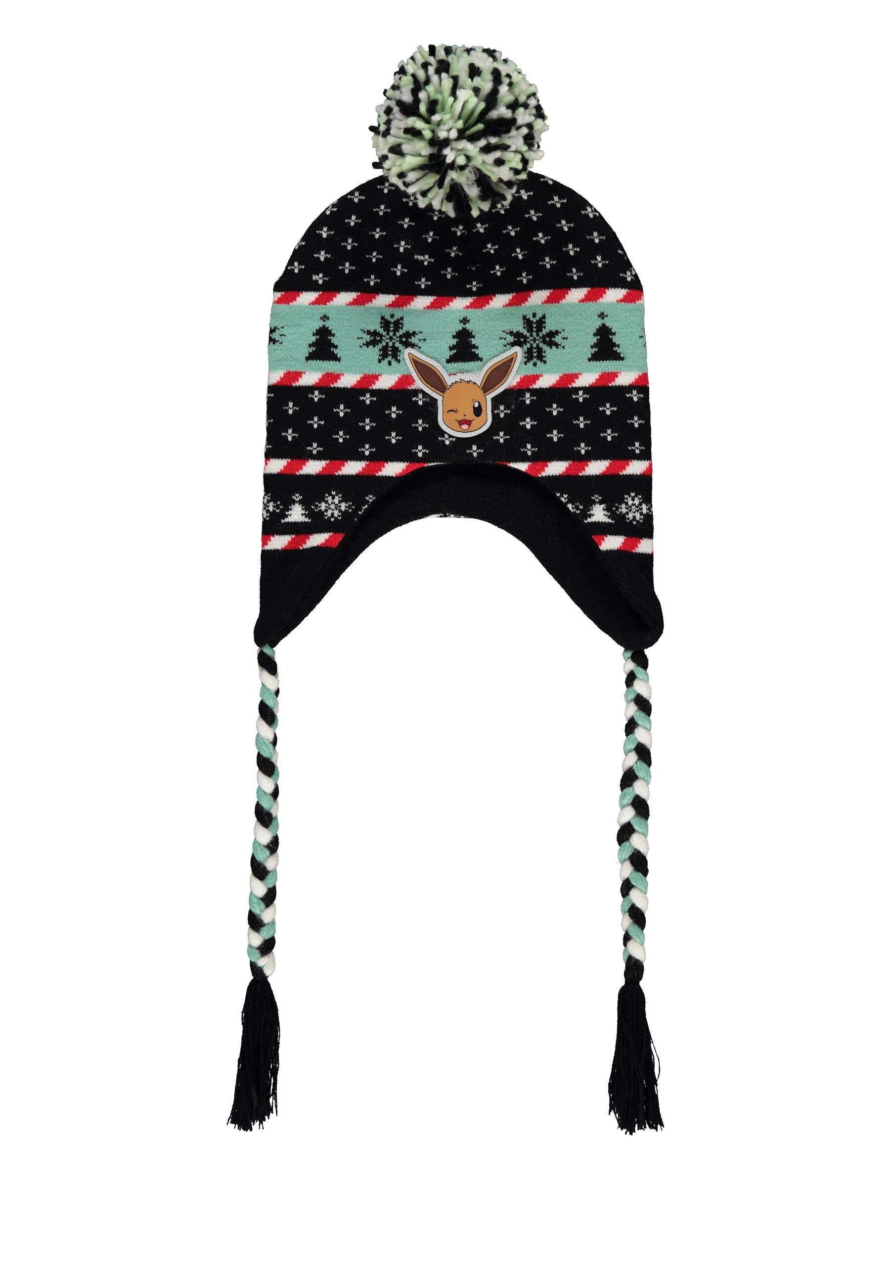 POKÉMON Beanie Eevee Evoli Sherpa Beanie Ohrenschutz Strickmütze Wintermütze