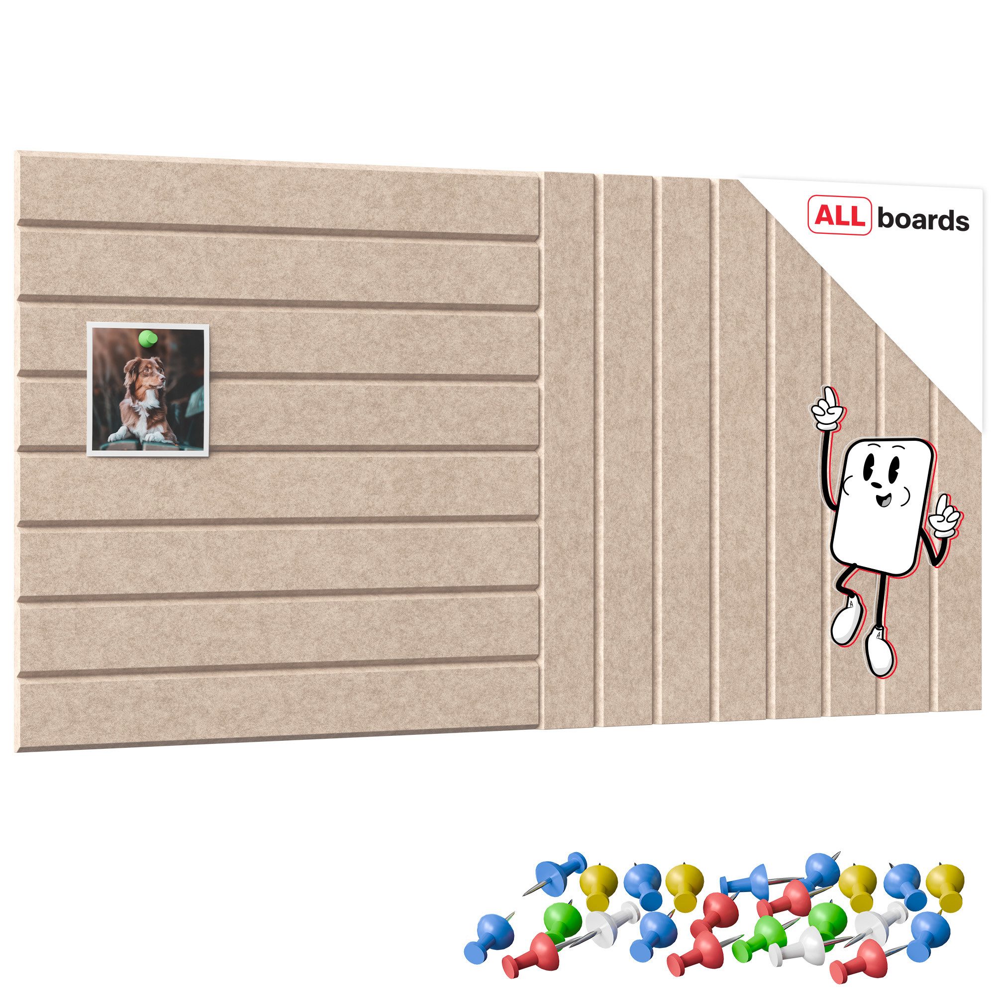 ALLboards Pinnwand ALLboards Filzpaneele, Filz-Korktafeln für die Wand