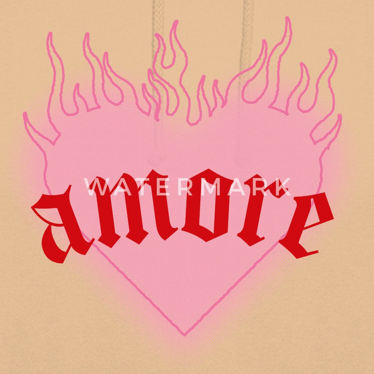 Spreadshirt Hoodie Amore Festival Y2K Herz Mit Flammen Unisex Hoodie (1-tlg)