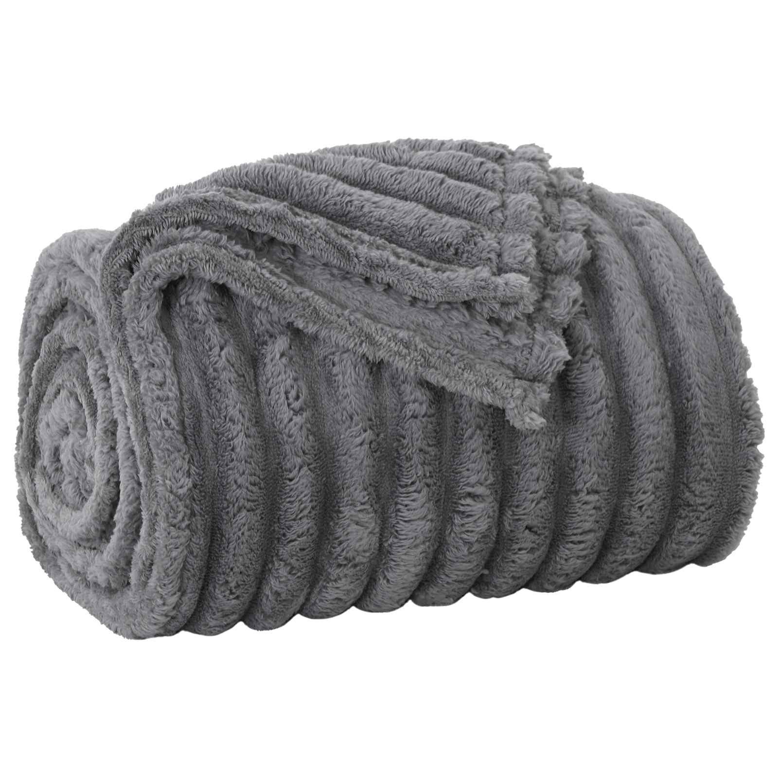 vidaXL Bettüberwurf Überwurfdecke Dunkelgrau 240 x 220 cm Fleece