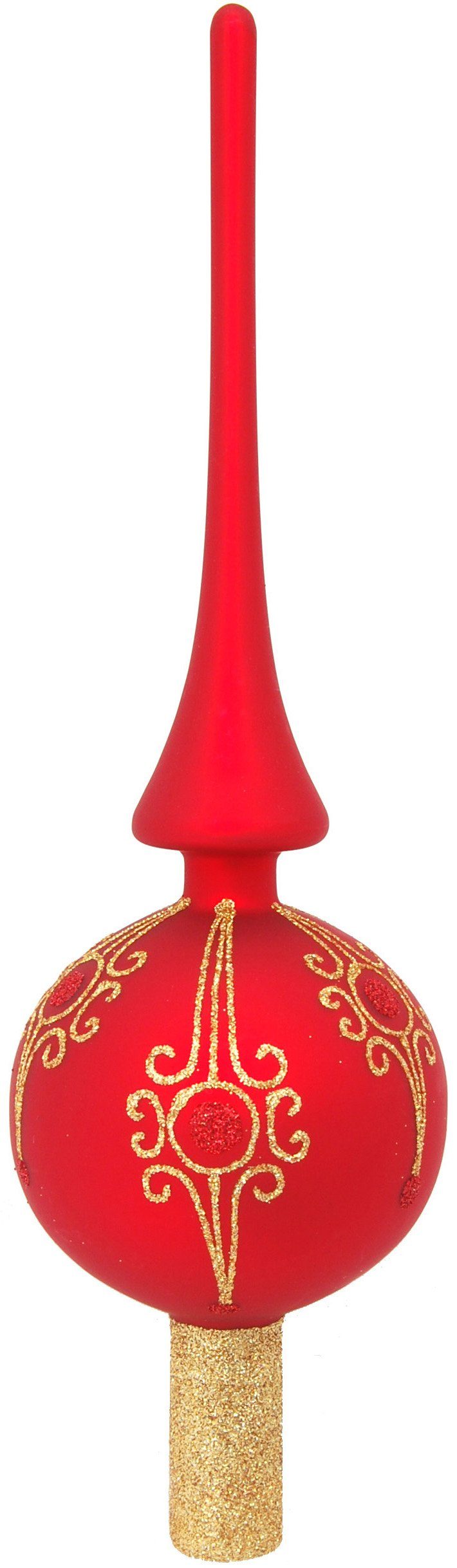 Krebs Glas (1-tlg), Glas, mit Dekor rot, Christbaumspitze Christbaumschmuck KGL03331, aus Weihnachtsdeko Lauscha