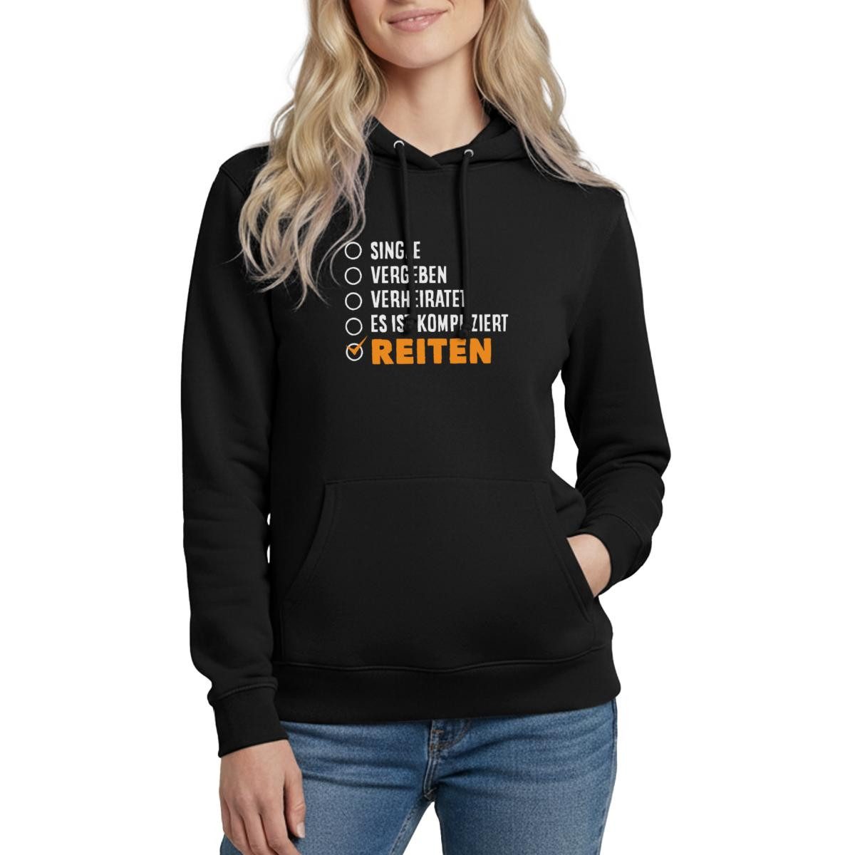 Spreadshirt Hoodie Single Vergeben Verheiratet Es Ist Kompliziert Reiten Damen Hoodie (1-tlg)