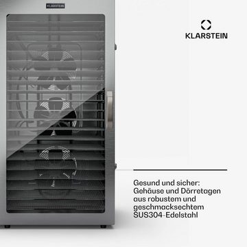 Klarstein Dörrautomat Captain Jerky 200 Dörrautomat 2000 W, Dörrautomat groß Pilze Obst Trockner Dörrgerät Dehydrator Edelstahl