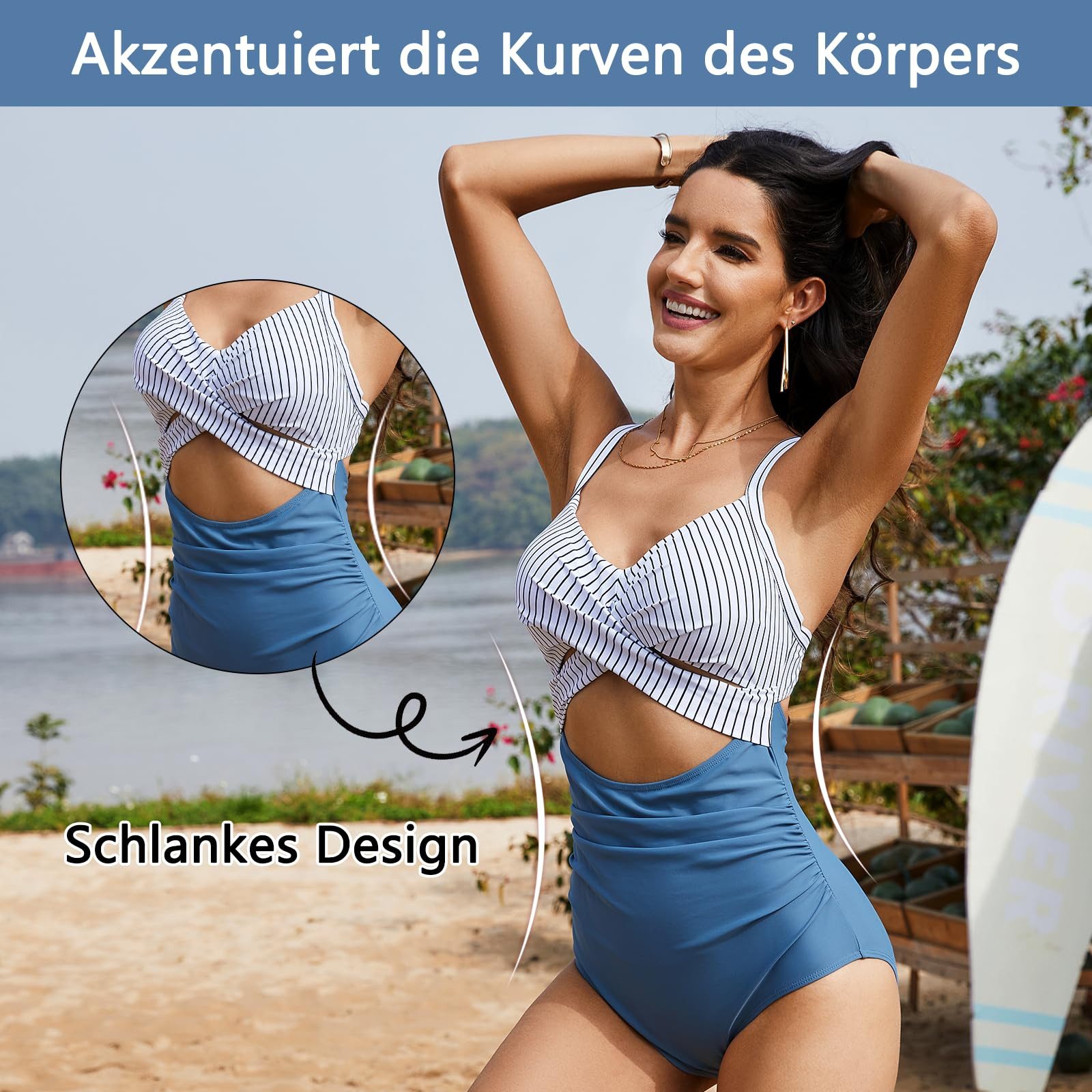 RWEUOQ Badeanzug Badeanzug Damen Bauchweg Einteiliger günstig online kaufen