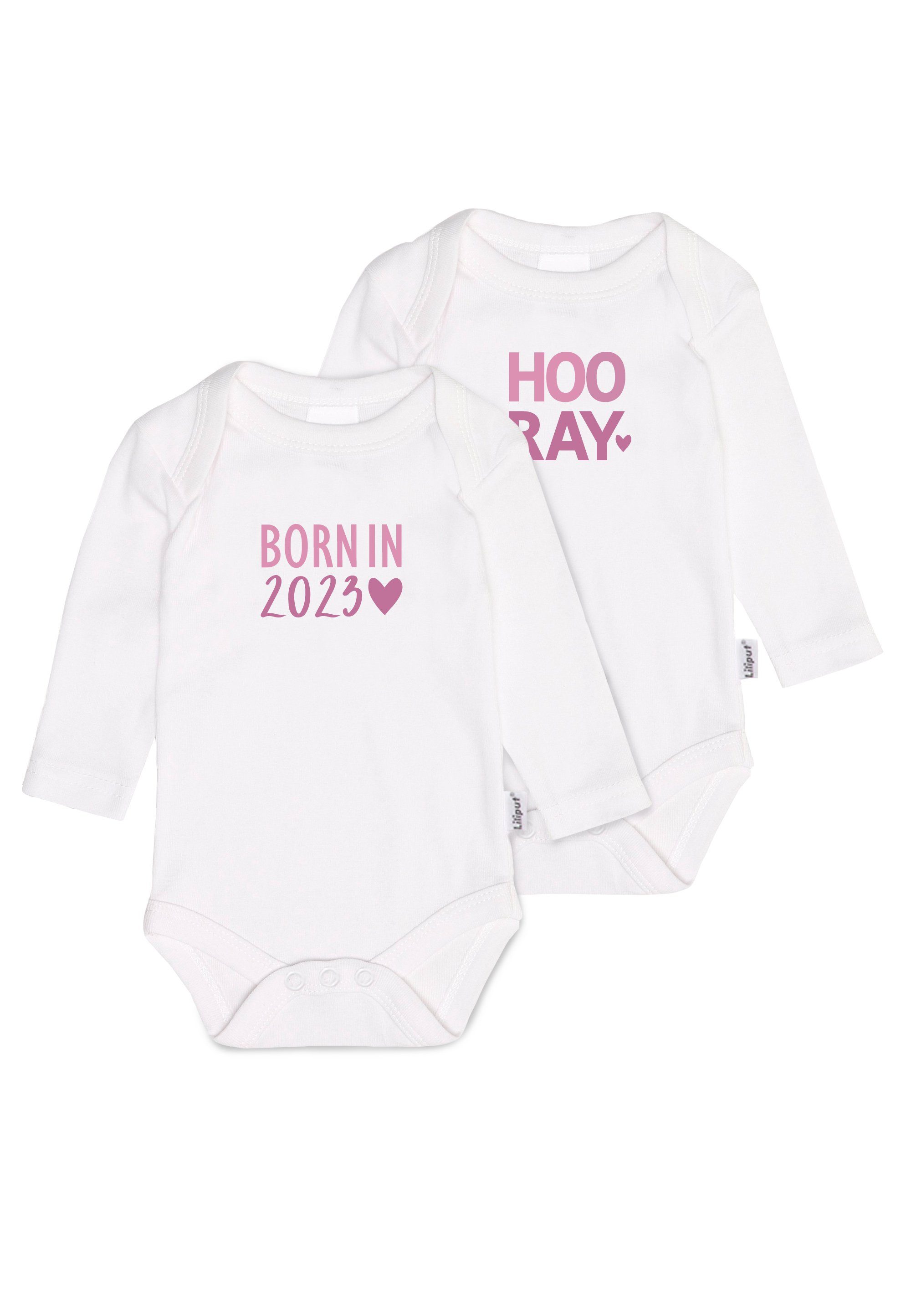 Liliput Body born in 2023 2er-Pack mit niedlichem Print