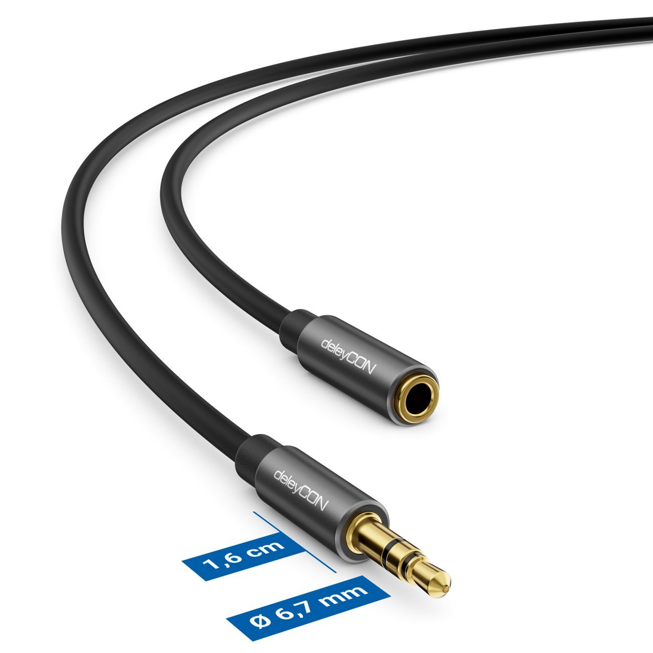 deleyCON deleyCON 5m Klinke Audio Stereo AUX Kabel Verlängerungskabel 3,5mm Audio-Kabel – Bild 2 von 5