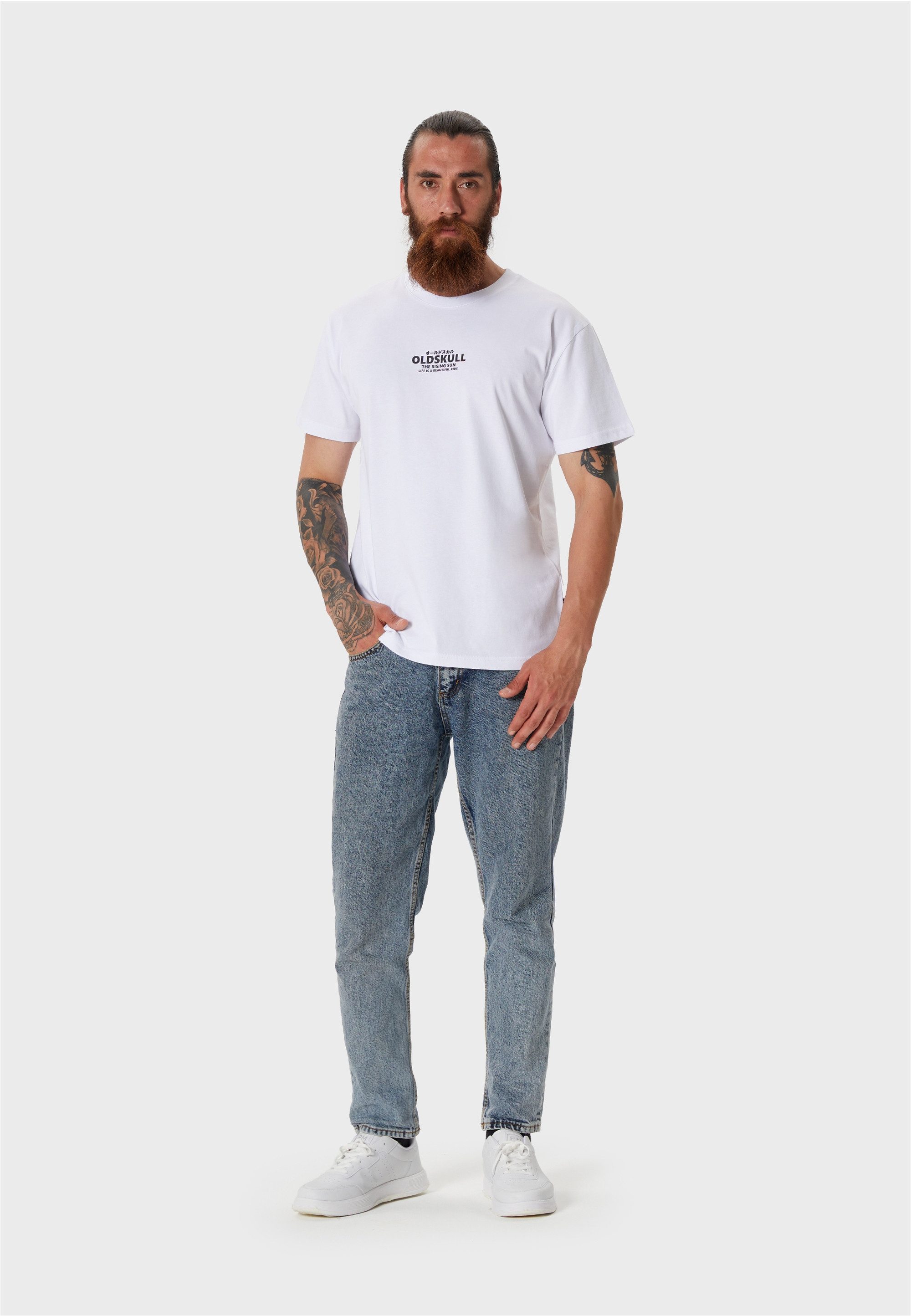 Oldskull T-Shirt Retro Rising Sun Logo günstig online kaufen