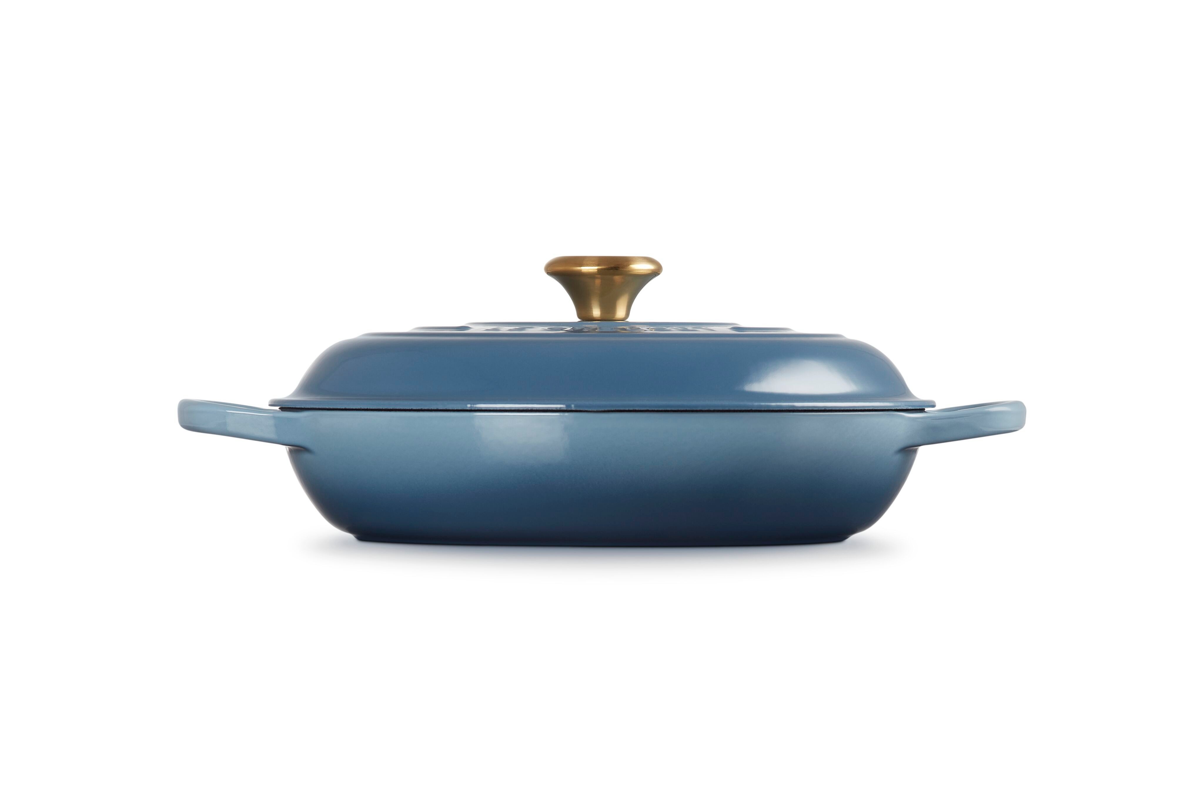LE CREUSET Bratentopf Gourmet-Profitopf, Gusseisen, Ø 30 cm, 6,7 l, 5,56 kg, Chambray, 21180304344441