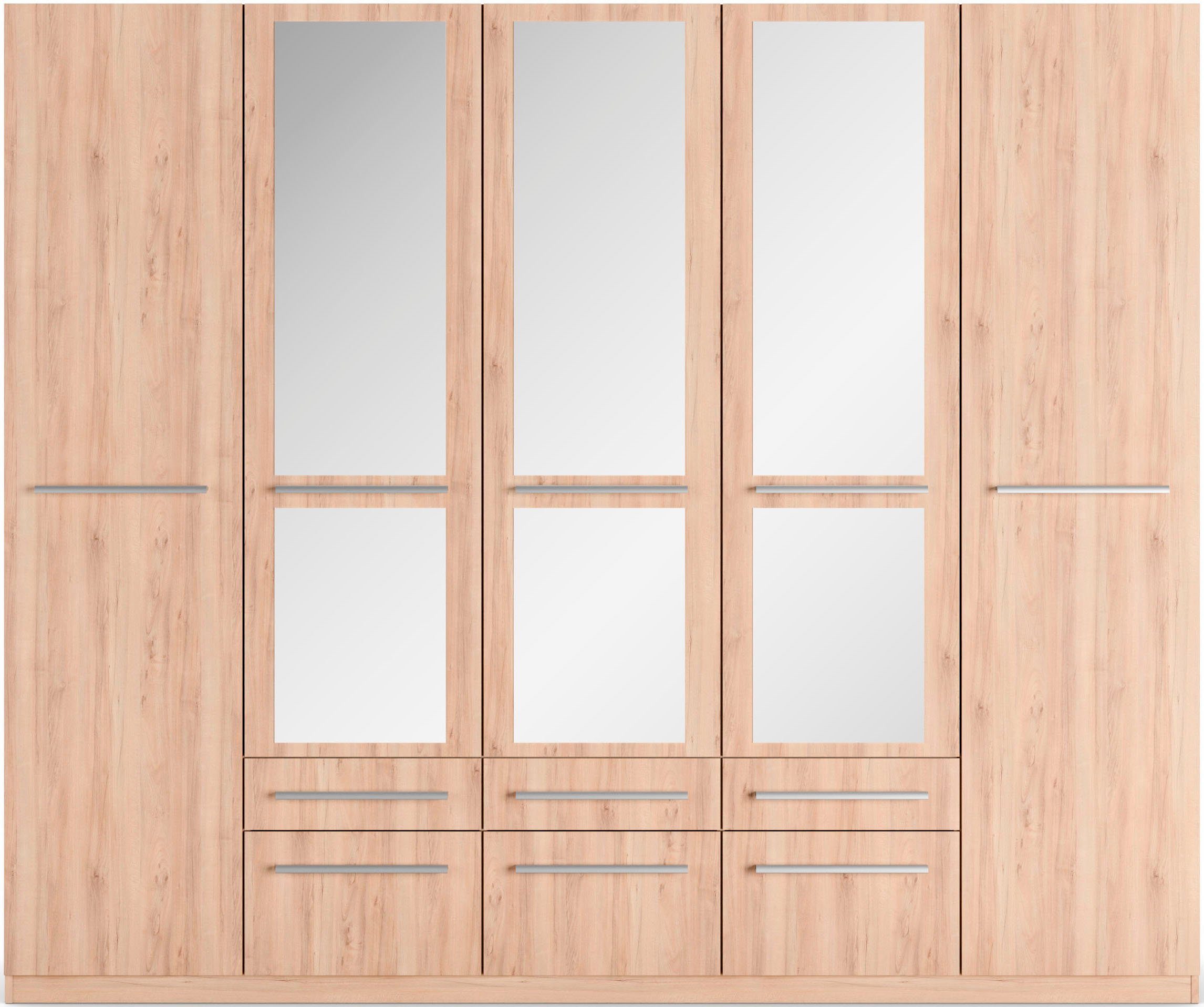 priess Kleiderschrank Schrank Garderobe Wäscheschrank Barcelona in 5 Breiten viel Stauraum, geräumige Schubkästen, mit Spiegel, MADE IN GERMANY
