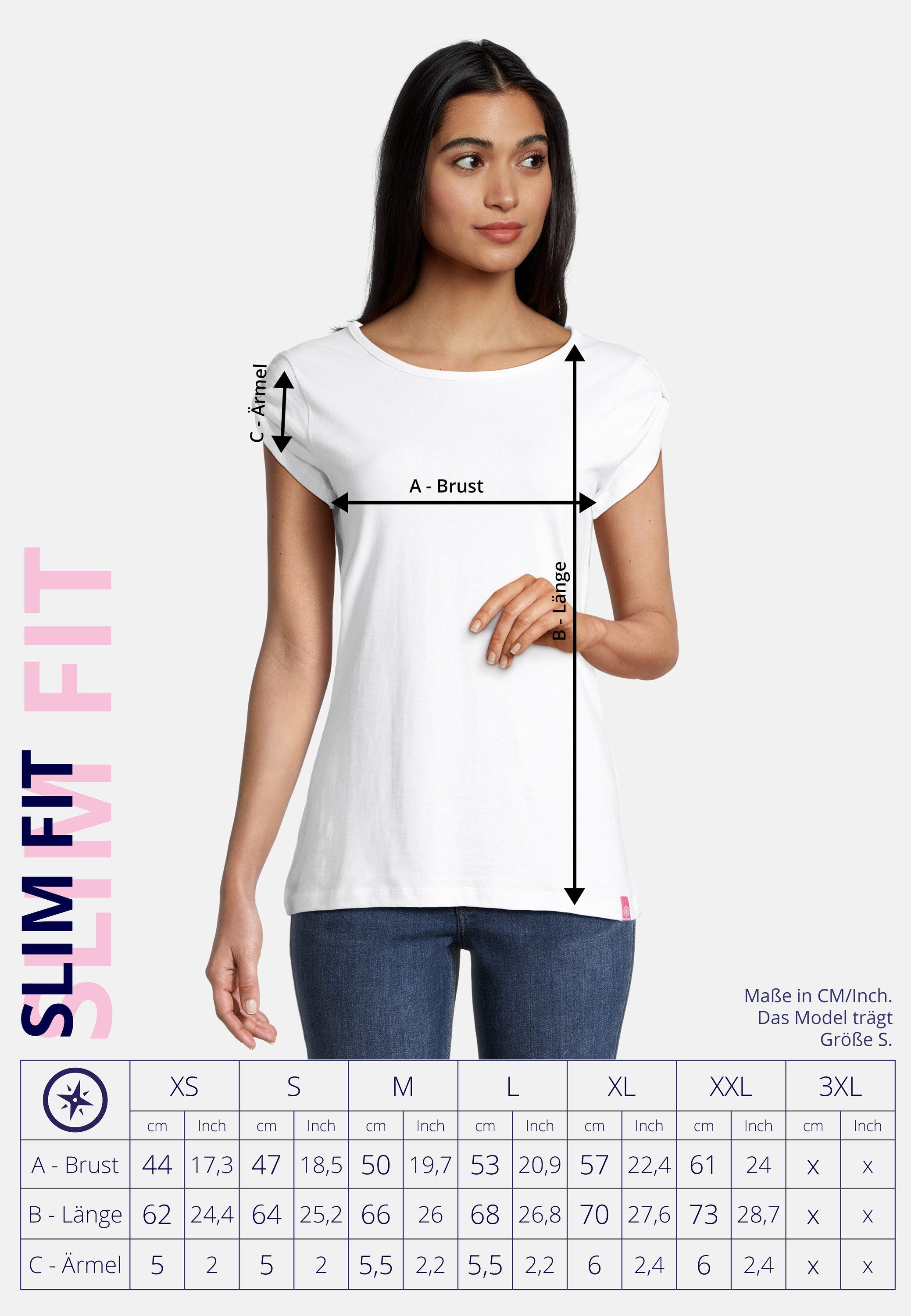 salzhaut T-Shirt BIIKE Damen Tailliert Endlich wieder Sommer! bequemes T-Shirt, Shirt, Top, Oberteil