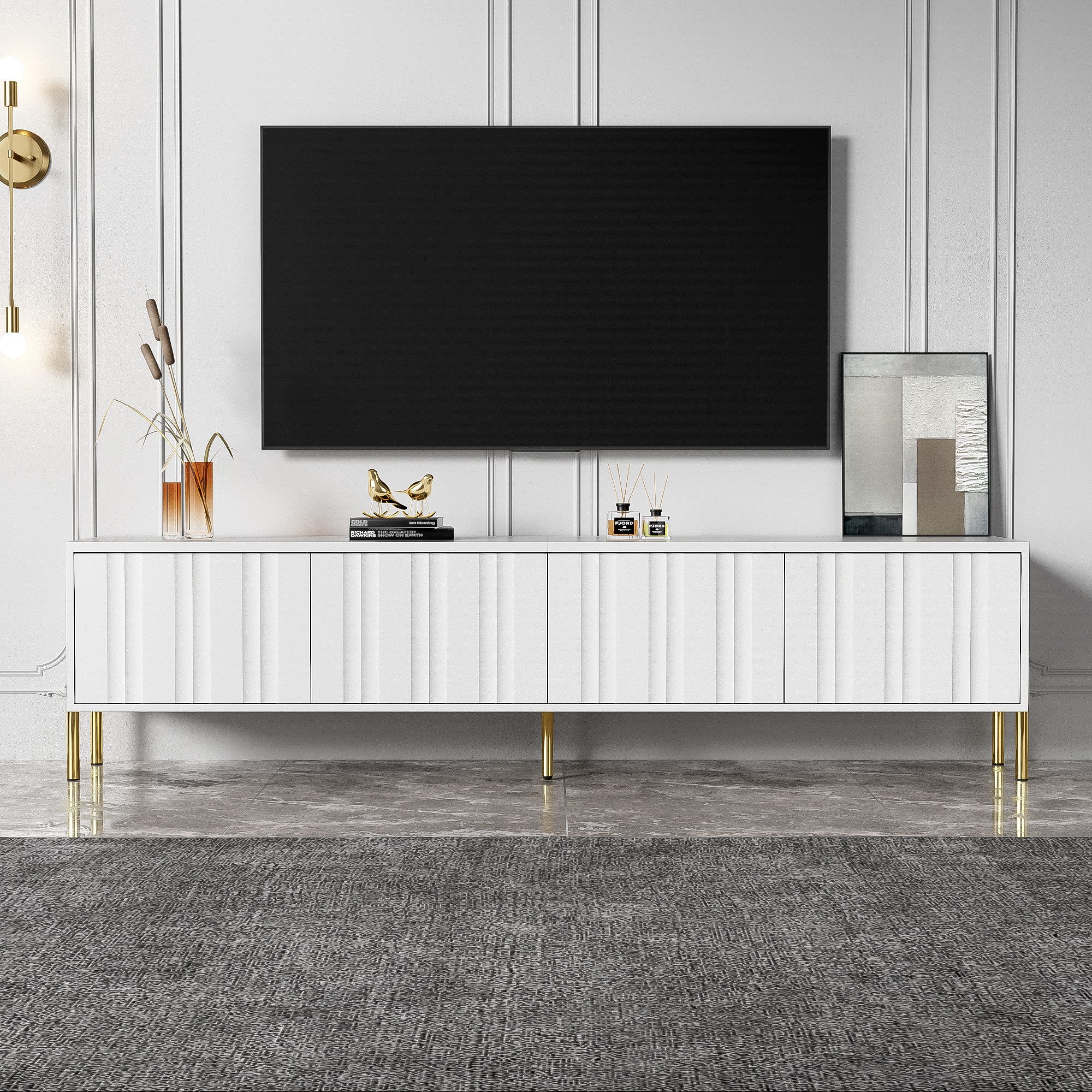 REDOM Lowboard Luxuriöser TV-Schrank mit goldenen günstig online kaufen