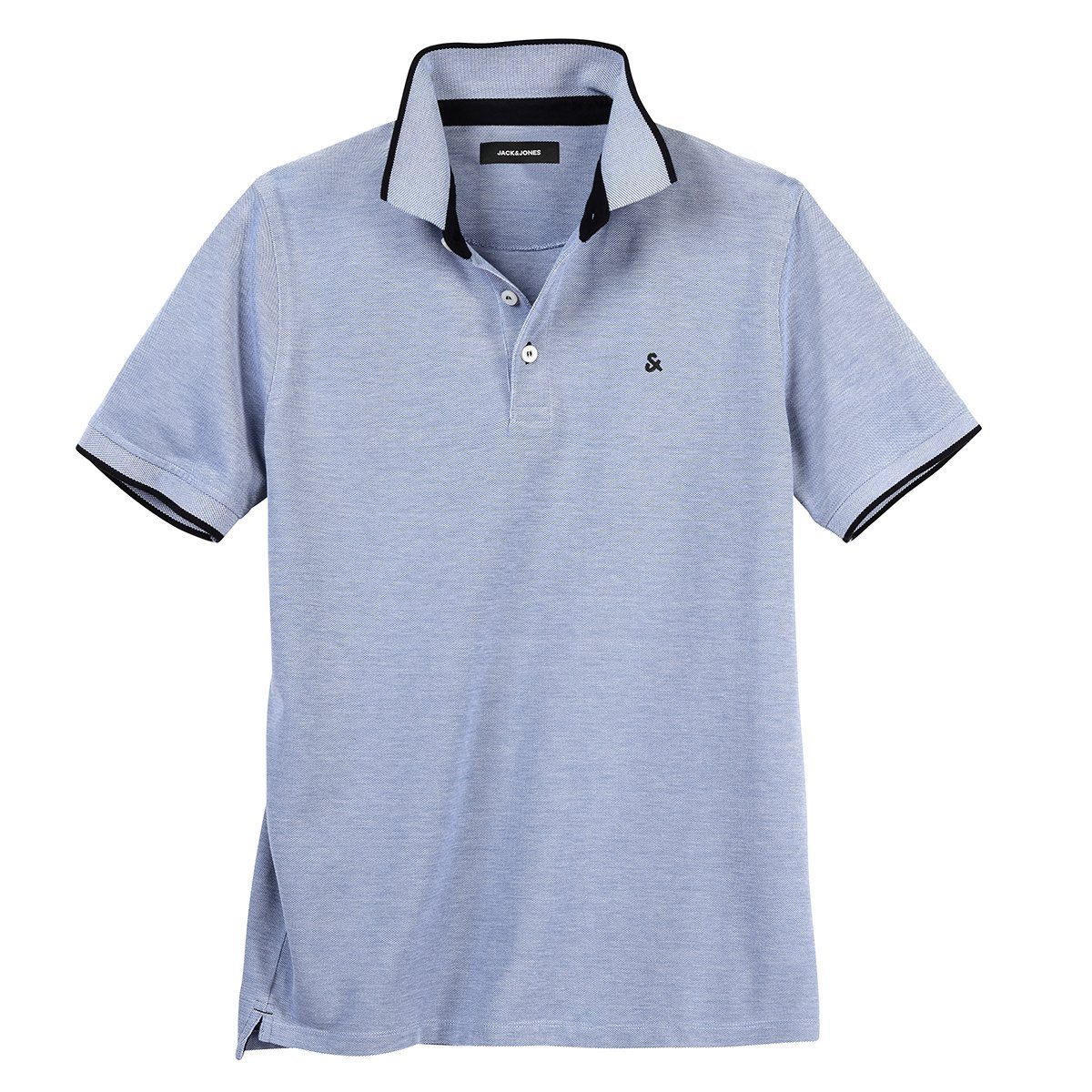 Jack & Jones Poloshirt Übergrößen Poloshirt blau melange Jack & Jones