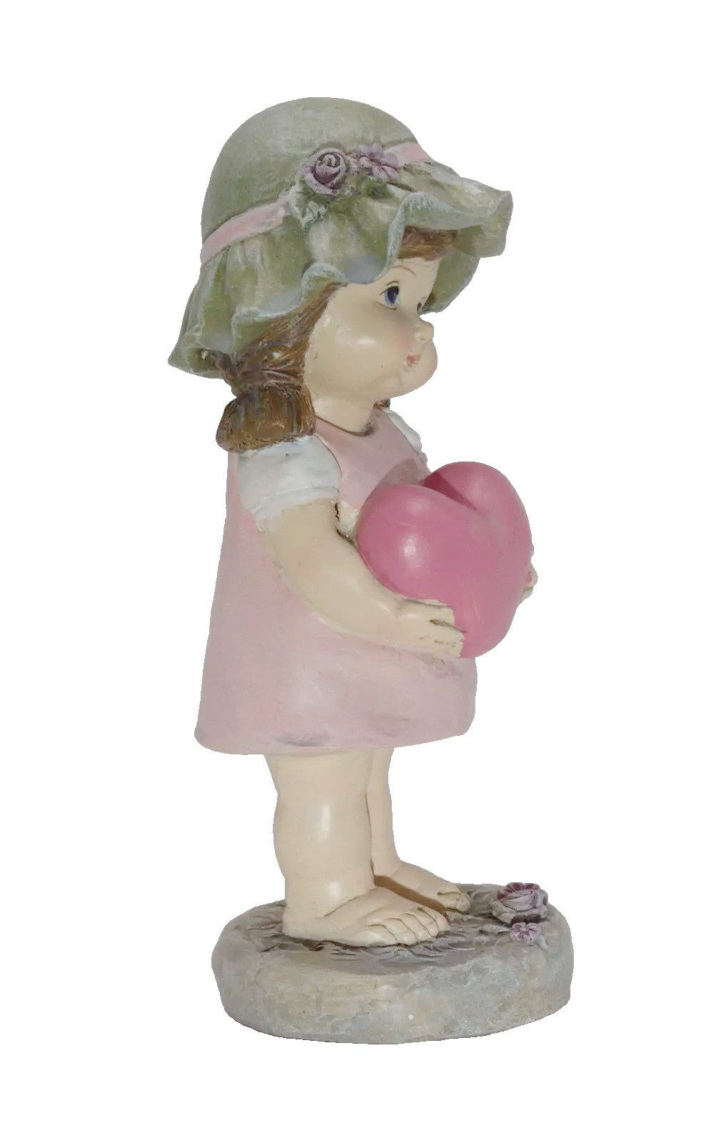 Kaufhaus le petit Dekofigur Deko Wichtel Kind Figur Mädchen Herz Junge Skulptur Zwerg Blume Objekt, Dekoskulptur Dekoobjekt aus Polyresin (Kunststein)