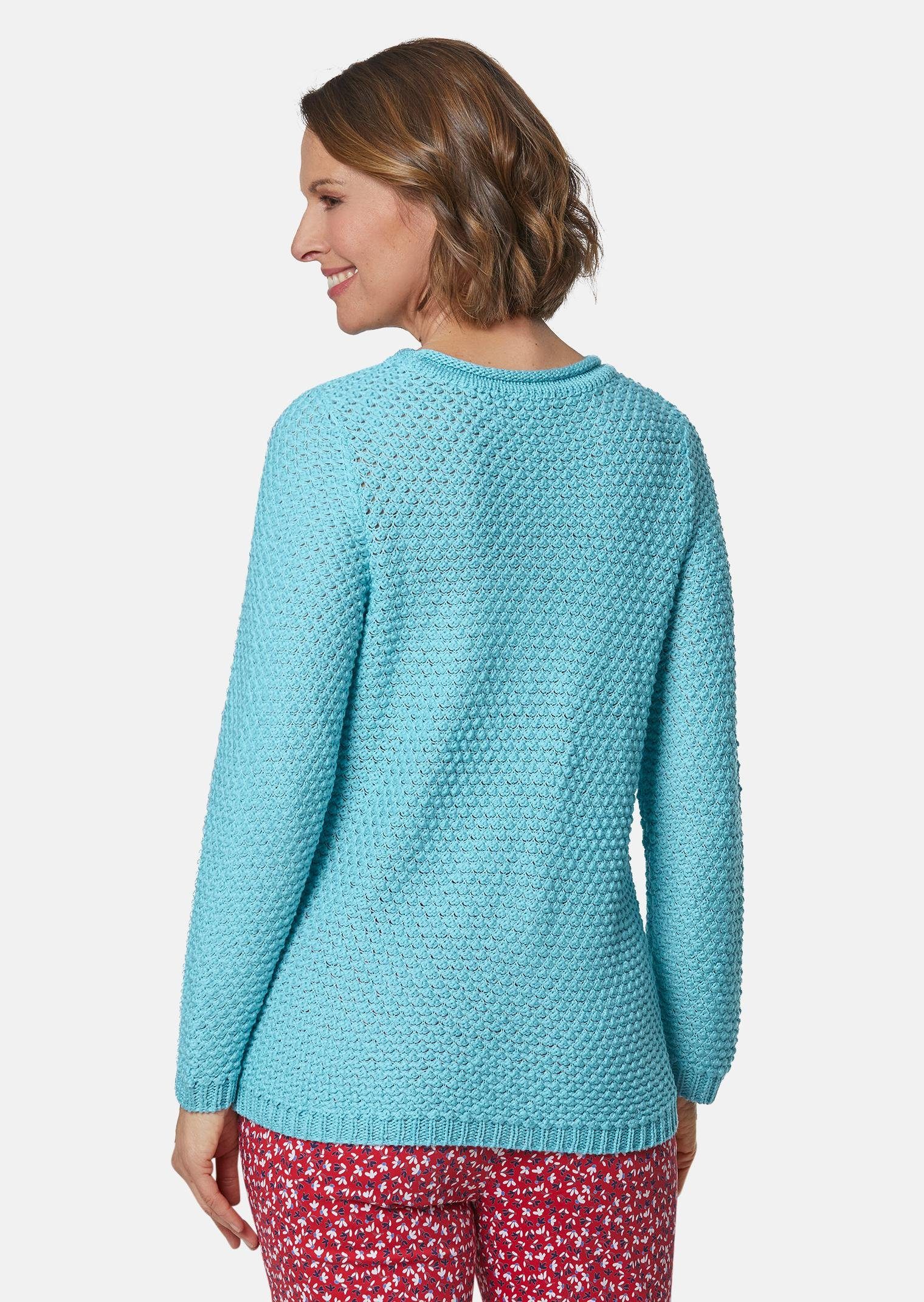 GOLDNER Strickpullover Kurzgröße: Pullover mit schönem Ajourmuster