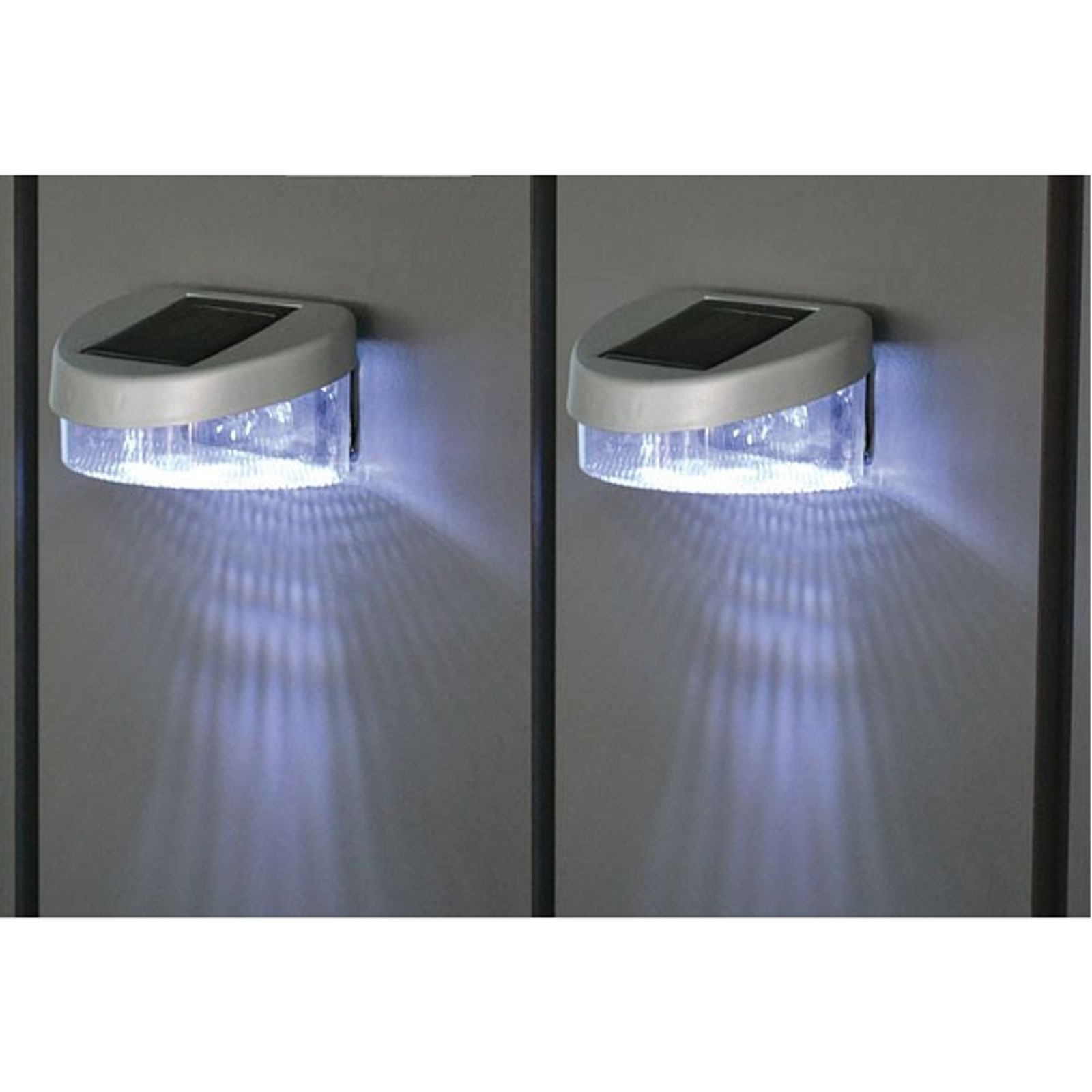 BURI Gartenleuchte Zaun Solarlichter 2er-Set Gartenlicht Gartenzaun Gartenlampe Licht Leu