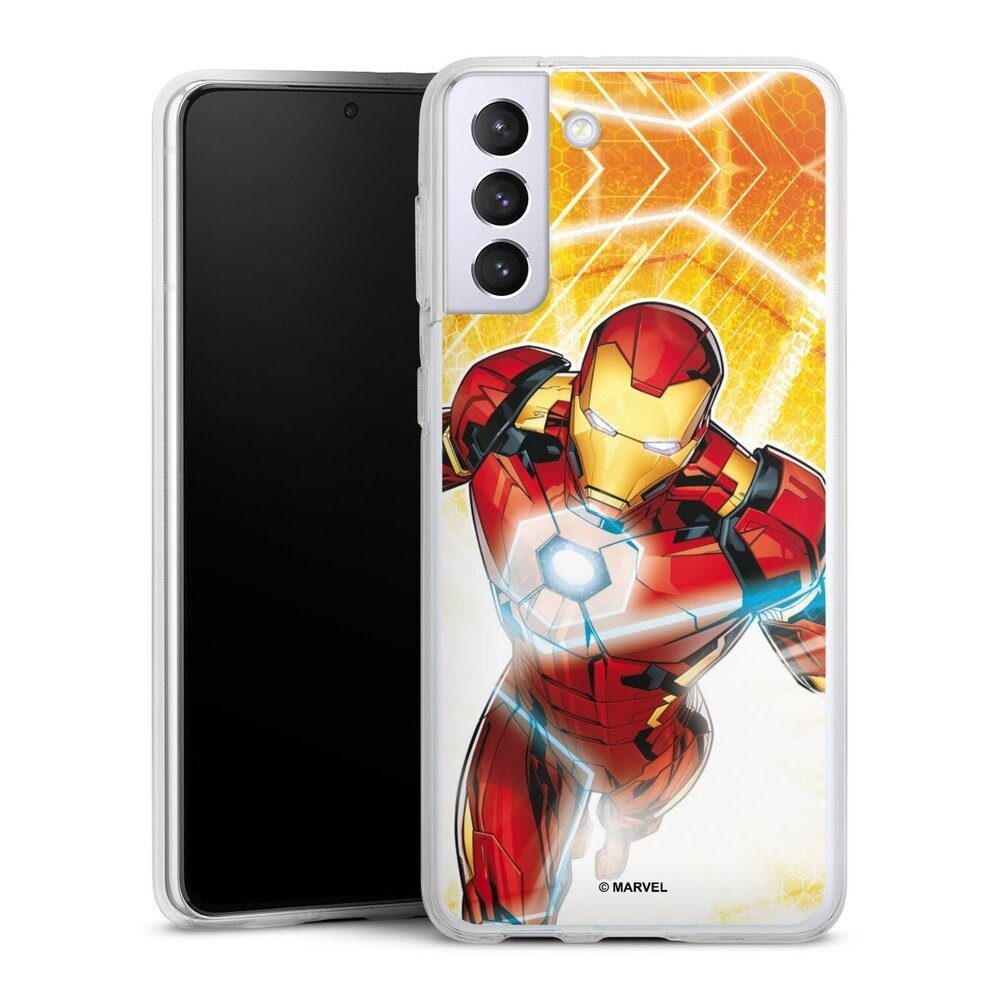 DeinDesign Handyhülle Iron Man on Fire, Samsung Galaxy S21 Plus 5G Silikon Hülle Bumper Case Handy Schutzhülle