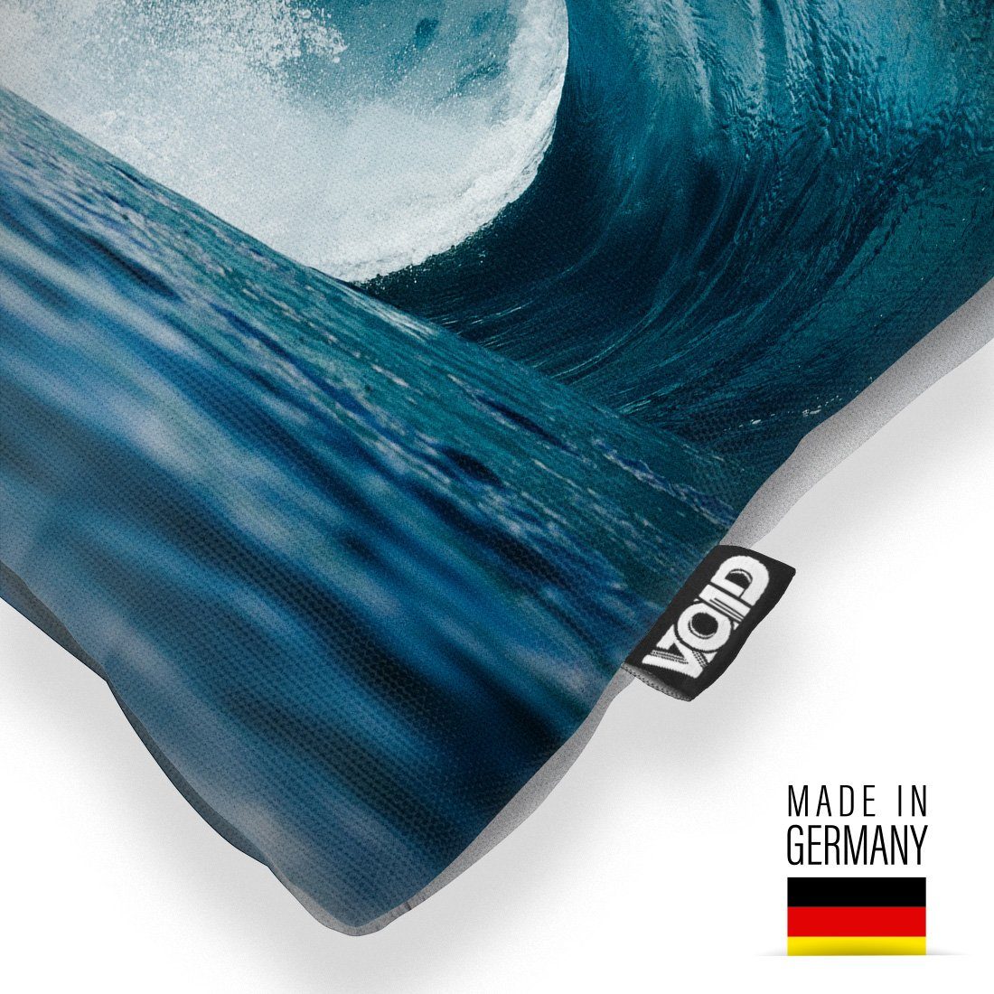 Brandung maritim Ozean VOID Natur Blau Mittelmeer Reisen Hawaii Kissenbezug, Atlantik Sommer Wellen Sofa-Kissen Meer Strand Schiff Wasser Surfer Fische Stück), (1