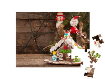 puzzleYOU Puzzle Lebkuchenhaus, weihnachtliche Süßigkeiten, 48 Puzzleteile, puzzleYOU-Kollektionen Weihnachten