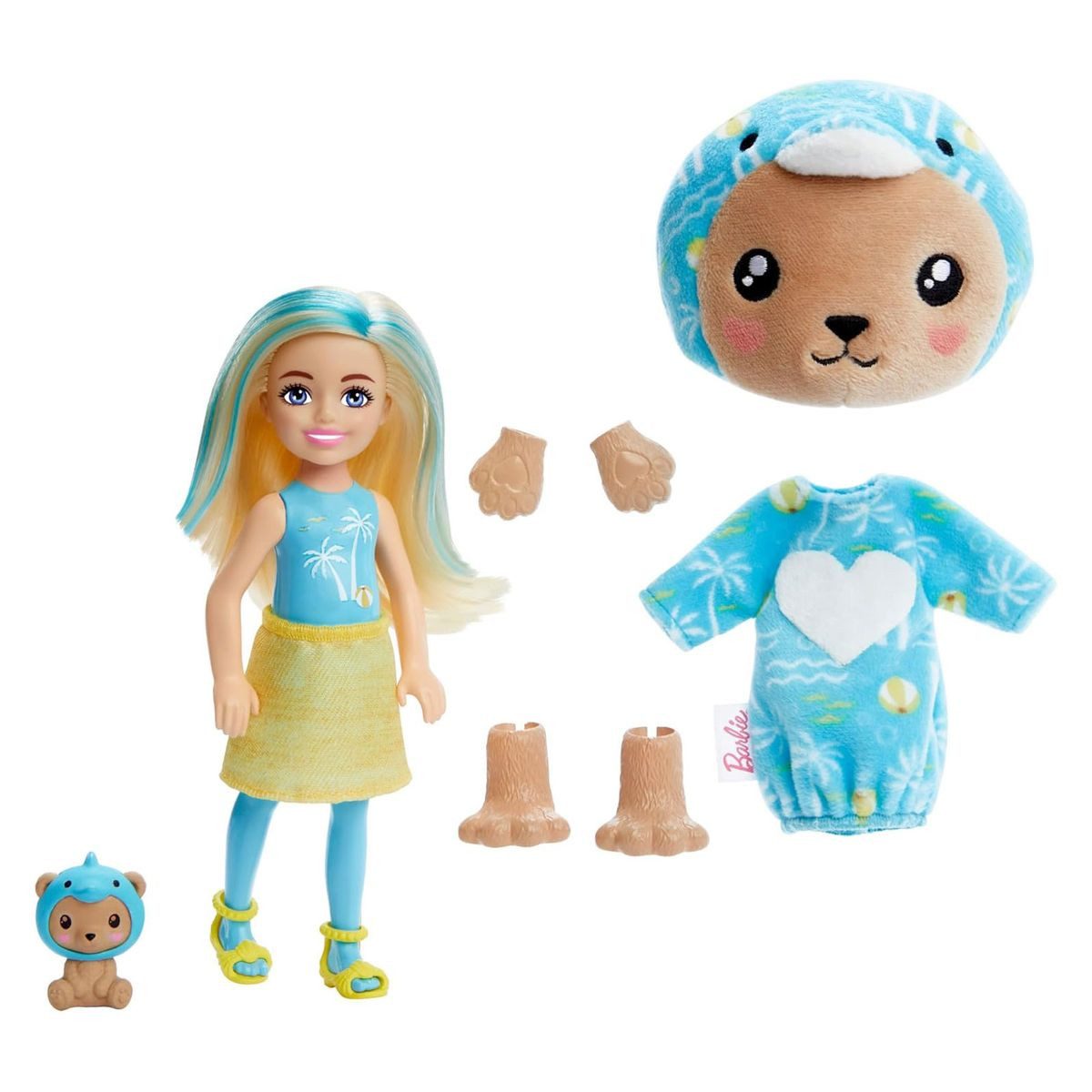 Mattel® Stehpuppe Mattel HRK30 - Barbie - Cutie Reveal - Chelsea-Puppen – Teddy/Delfin