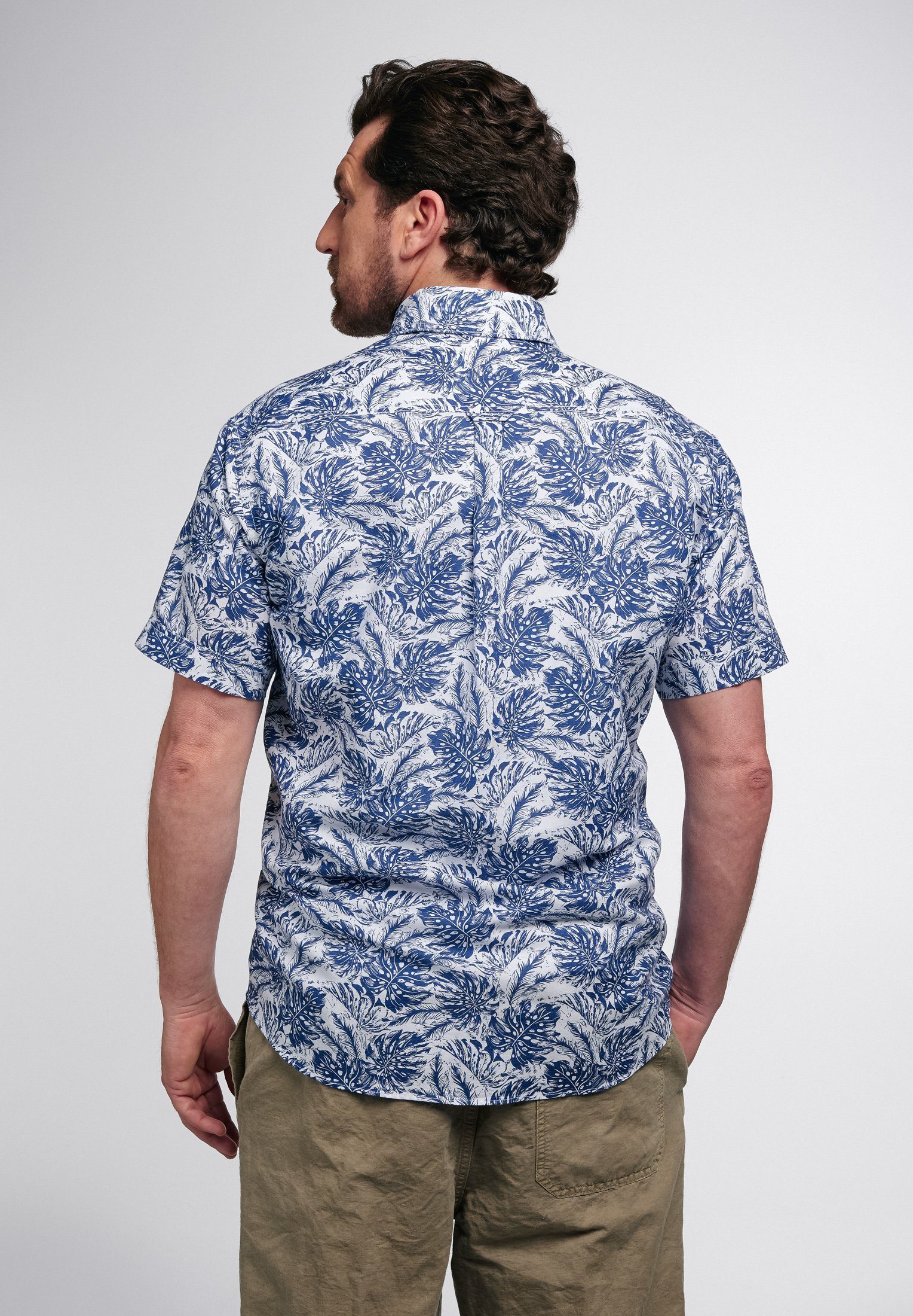 Eterna Kurzarmhemd marineblau (1-tlg., keine Angabe), Kurzarm Hemd in  Regular Fit