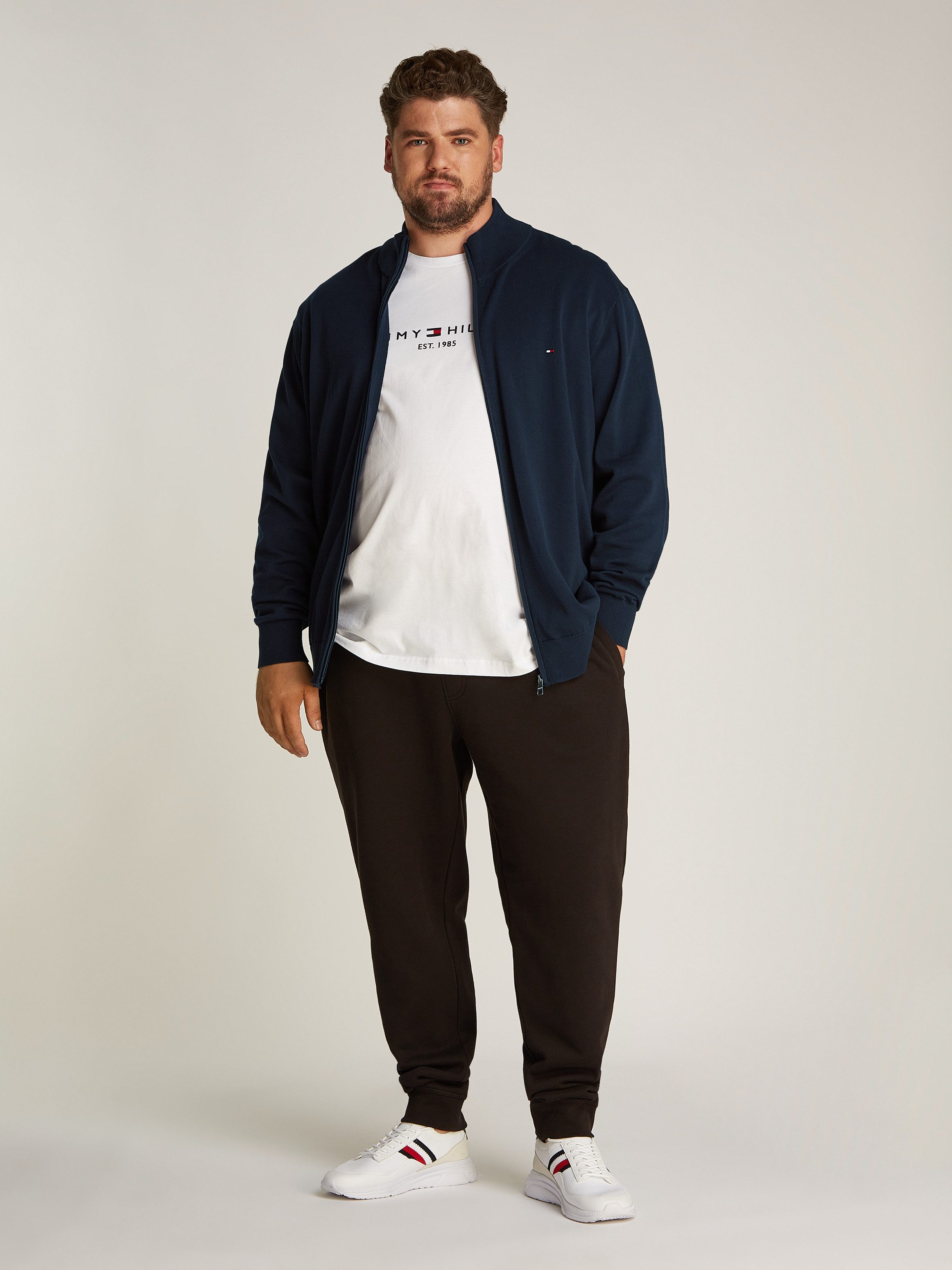 Tommy Hilfiger Big & Tall Strickjacke BT-ESSENTIAL COTTON ZIP THRU-B Großen Größen