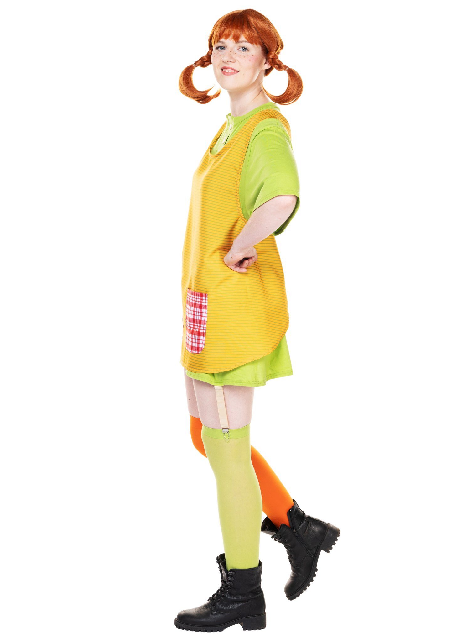 Maskworld Kostüm Pippi Langstrumpf Kostüm - Faschingskostüm Damen, Original Pippi Langstrumpf Kostüm für Damen