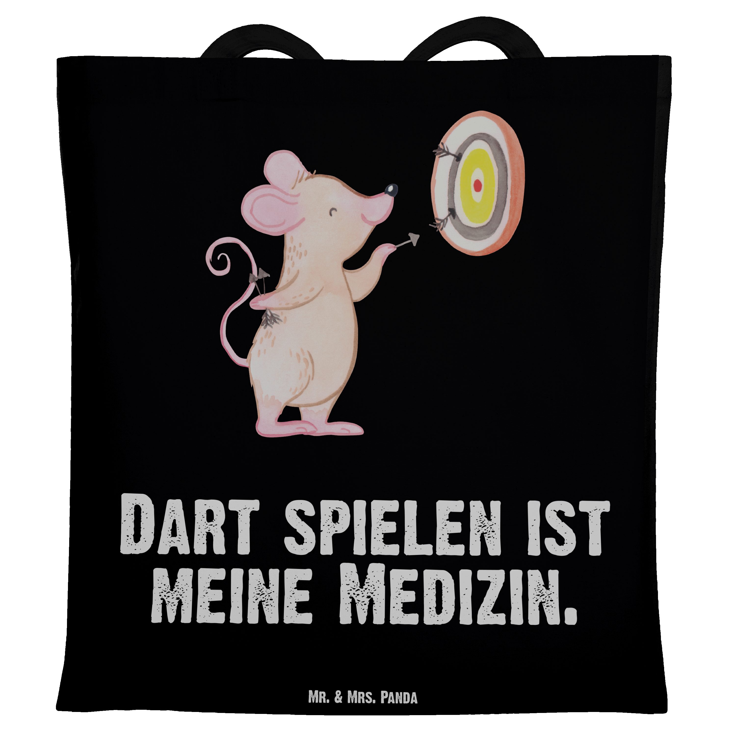 Mrs. Schwarz Gewinn, Darten, Panda Juteb & Tragetasche - (1-tlg) - Maus Geschenk, Medizin spielen Dart Mr.
