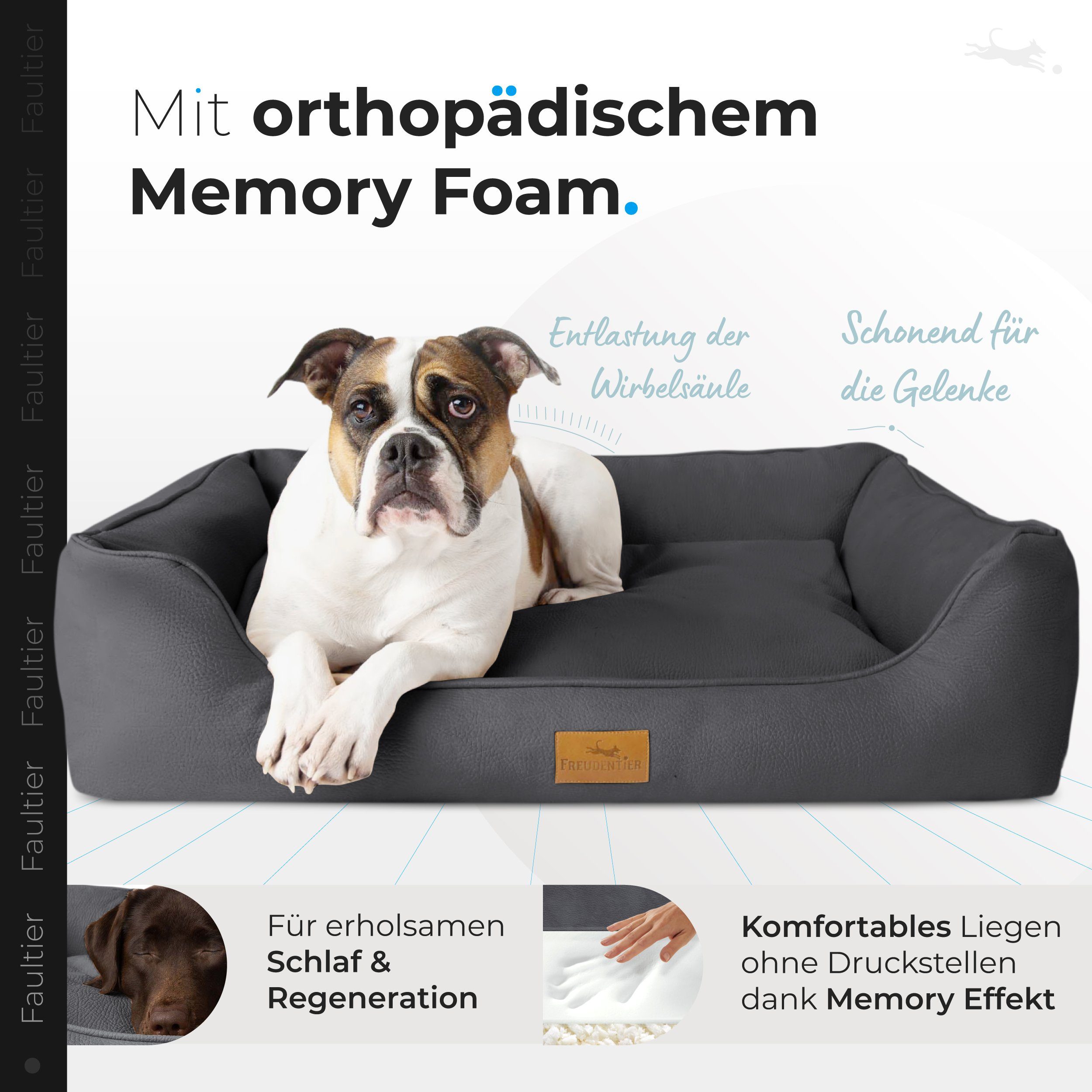 Freudentier Hundekorb Orthopädisches Hundebett mit Memory günstig online kaufen