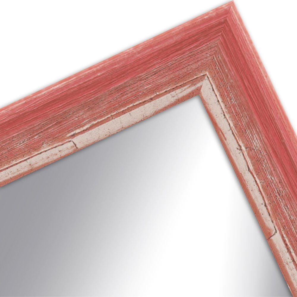 Shabby im Massivholz H640, Stil aus Chic WANDStyle Rot, Wandspiegel