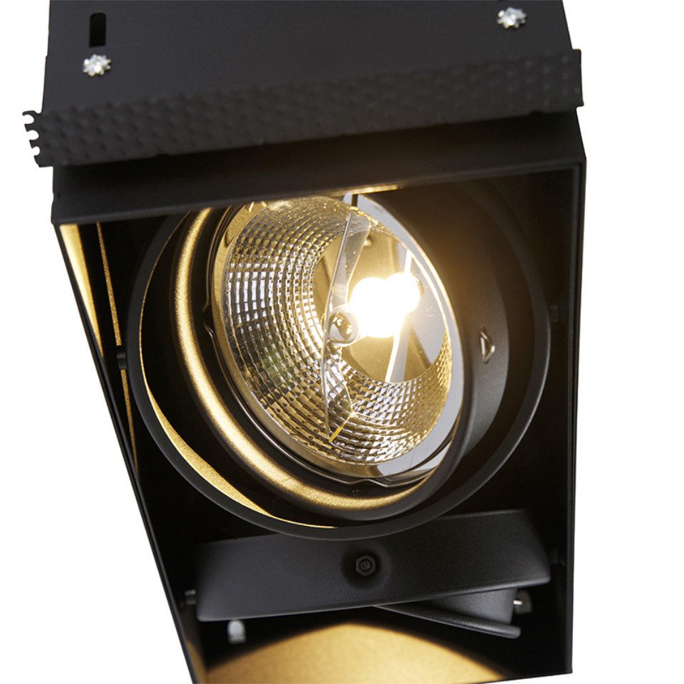 Qazqa LED Einbaustrahler Oneon, Dimmbar, LED wechselbar, Extra-Warmweiß, QAZQA Downlight, gu10, Schwarz, Stahl, Modern