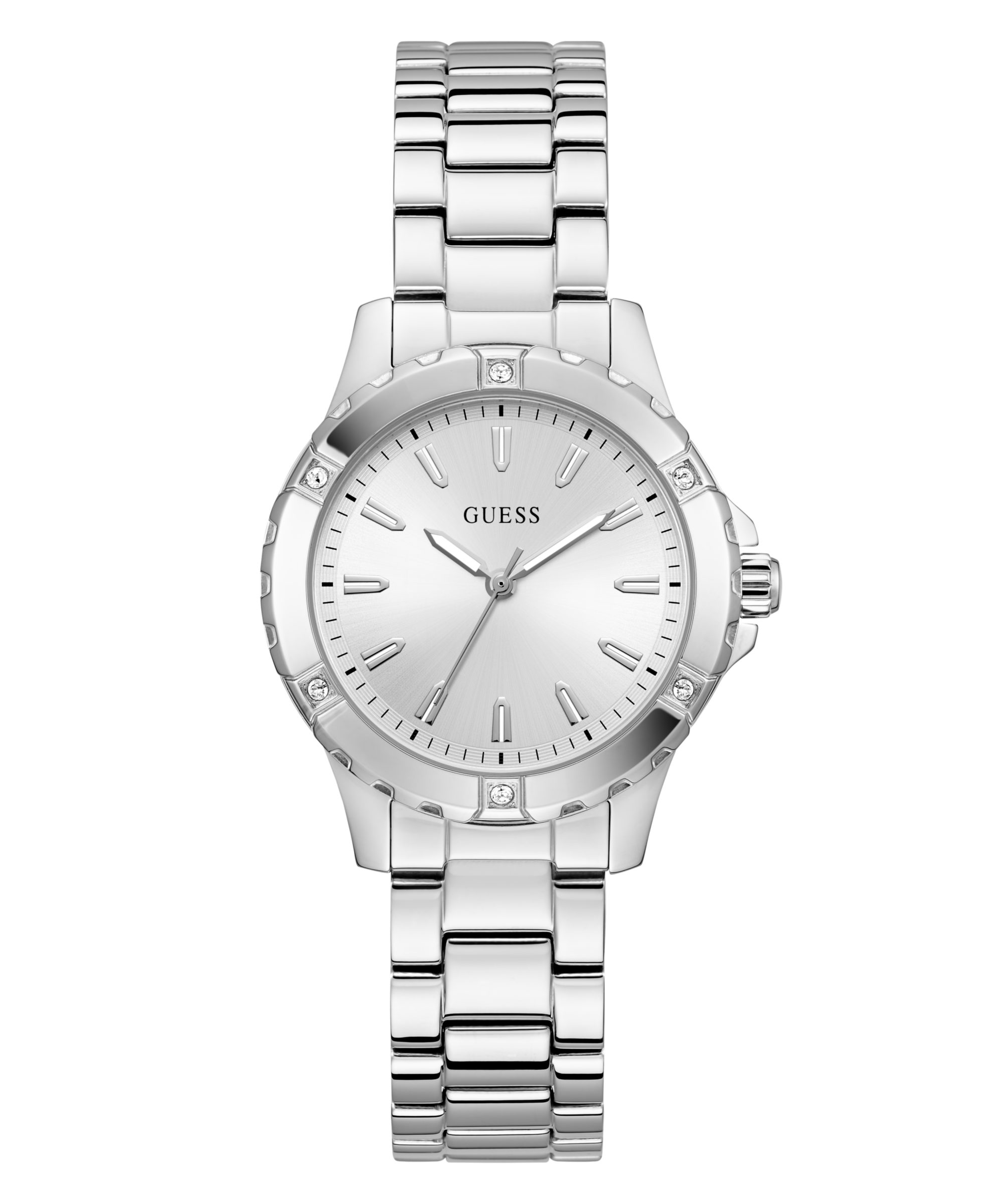Guess Quarzuhr MIST GW0948L6, Armbanduhr, Damenuhr, Edelstahlarmband, Kristallsteine
