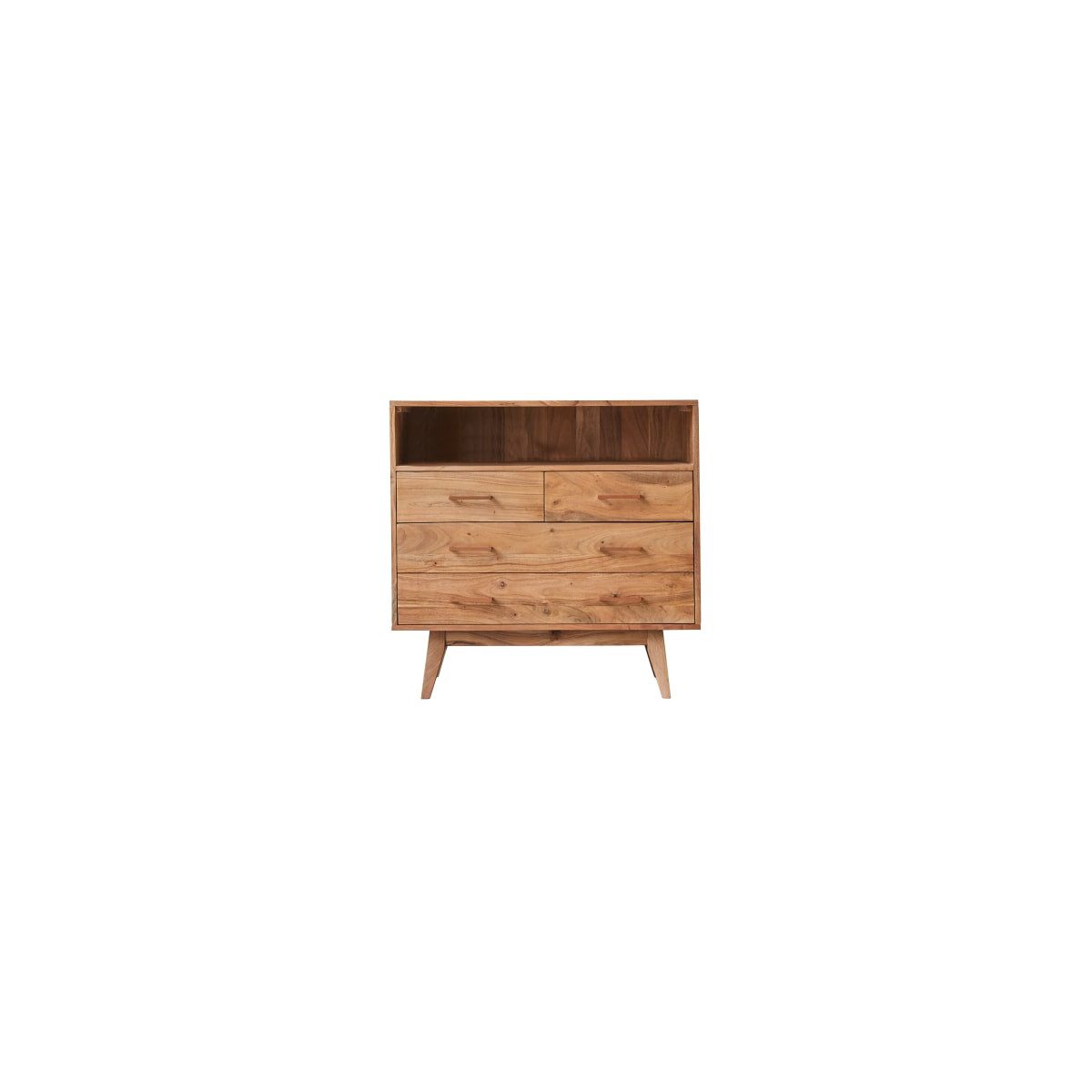 Tikamoon Kommode Kommode Sideboard Highboard 4 Schubladen Akazienholz Schlafzimmer Tika