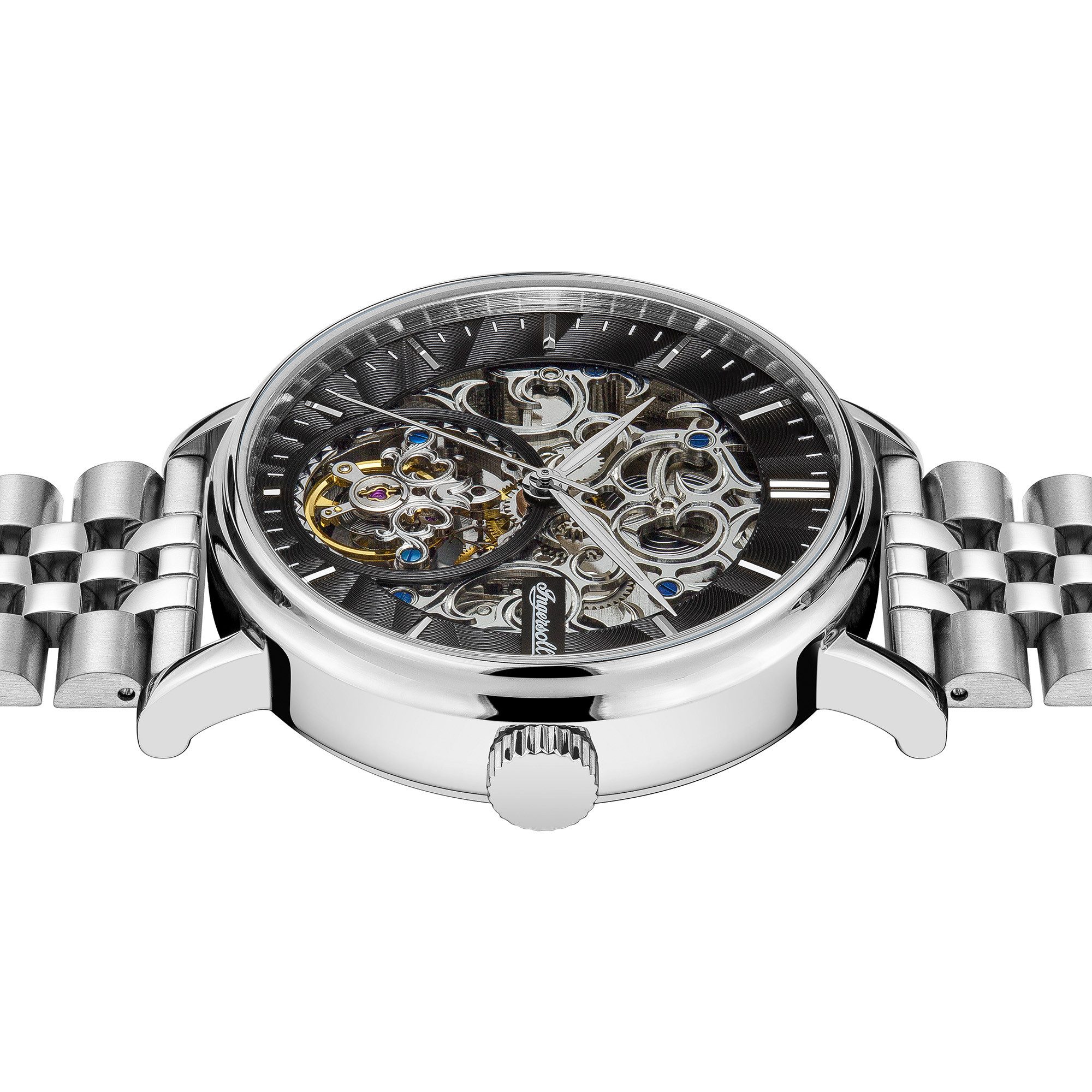 Ingersoll Automatikuhr The Charles I05804B, Armbanduhr, Herrenuhr, Mechanische Uhr, Edelstahlarmband, analog