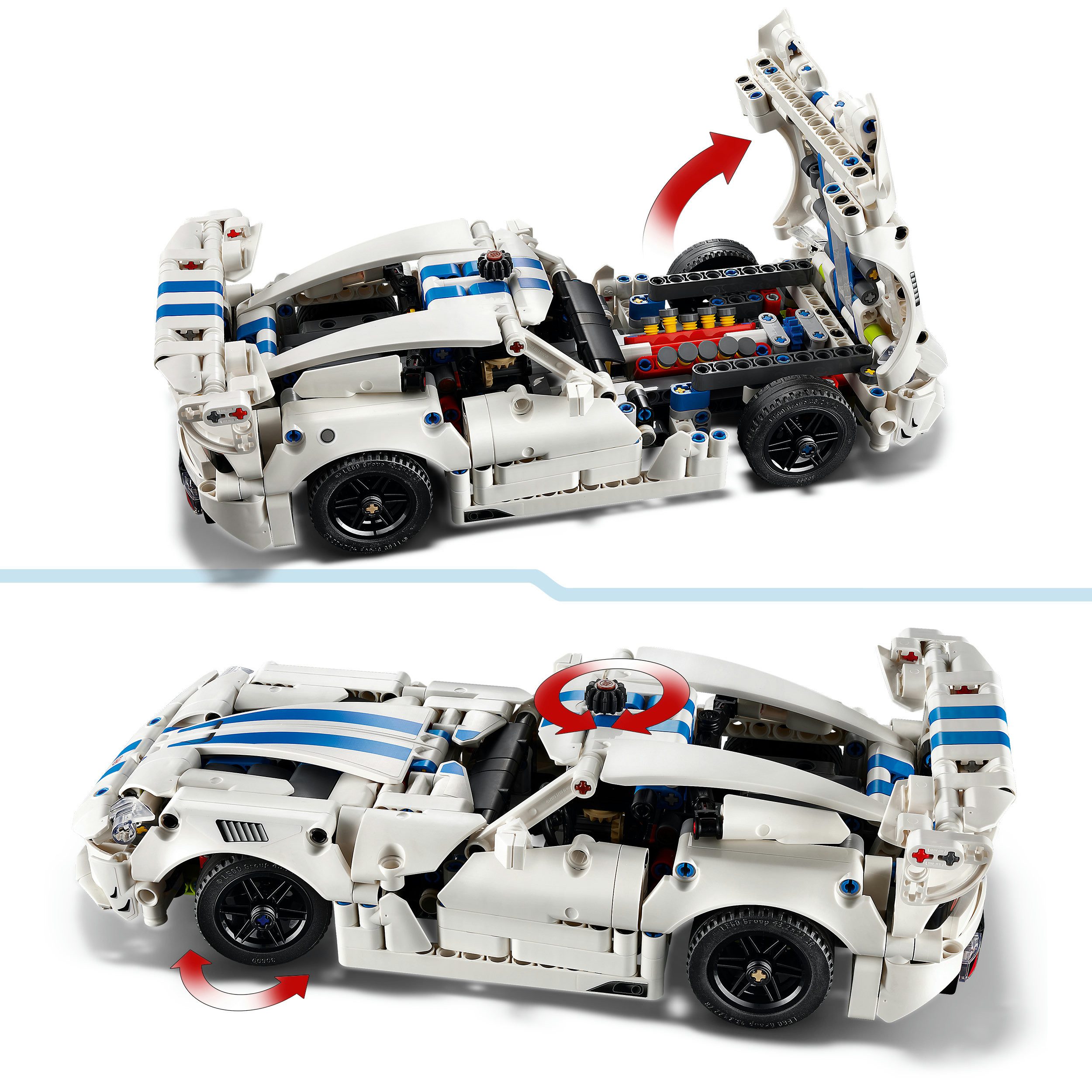 LEGO® Dodge Viper GTS-R Sportwagen (42234), LEGO Technic Konstruktionsspielsteine, (805 St), Made in Europe – Bild 5 von 5