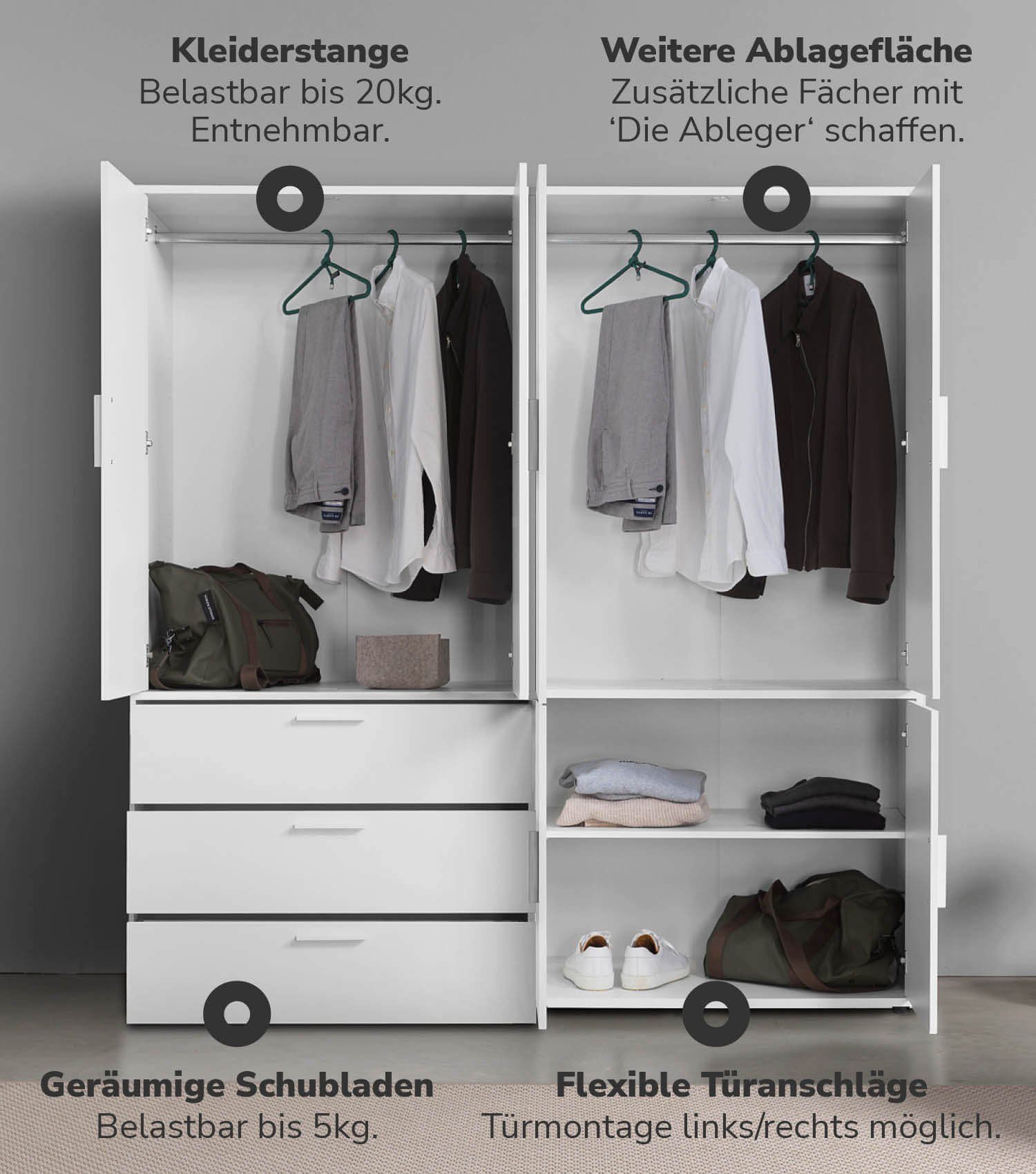 mokebo Kleiderschrank Der Grenzenlose (6-Türig & günstig online kaufen