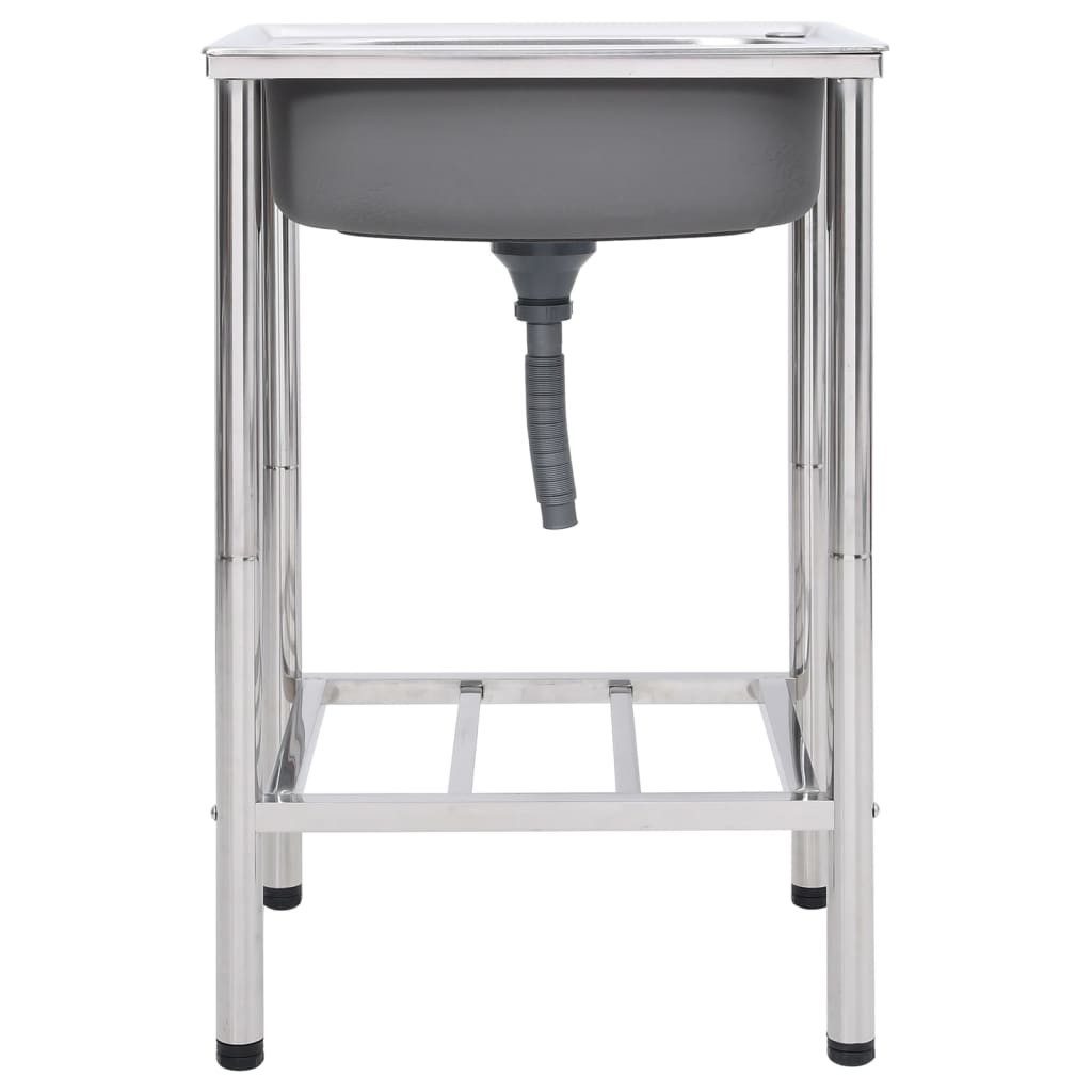 vidaXL Küchenspüle 55 x 45 x 18 cm Küche Spülbecken Camping-Spüle Edelstahl, 55/45 cm