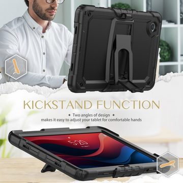 Wigento Tablet-Hülle Für Lenovo Tab M11 aufstellbare Silikon Hybrid Tasche Schultergurt