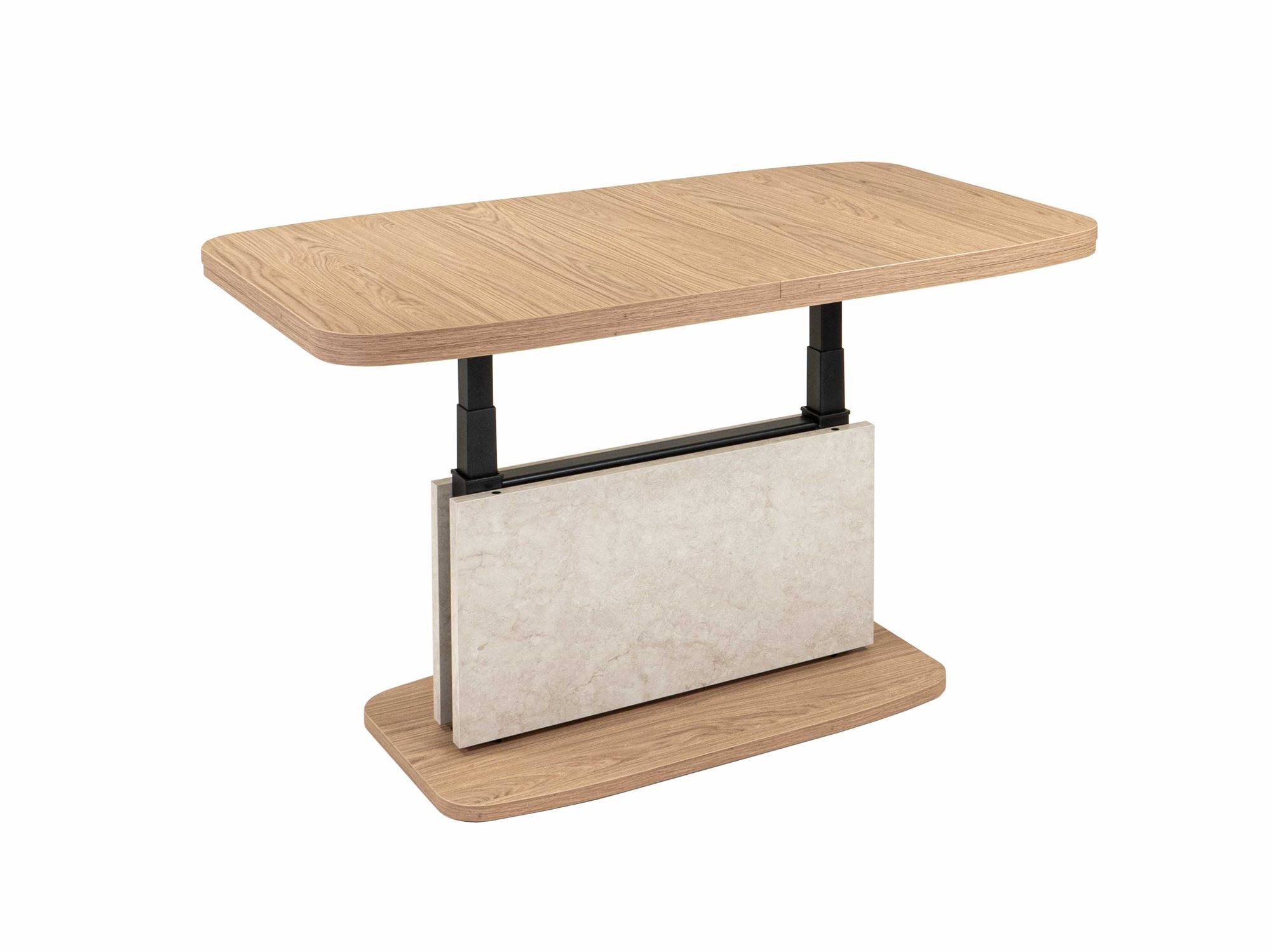 58 aufm Kessel Couchtisch Funktionstisch Cora 110x53x63 Melamin Muschel Sandstein/Eiche Casella (inkl. Lieferung bis in die Wohnung, 1-St., Lieferung bis Verwendungsstelle), stufenlos höhenverstellbar in 2 Stufen ausziehbar Tischplatte Dekor