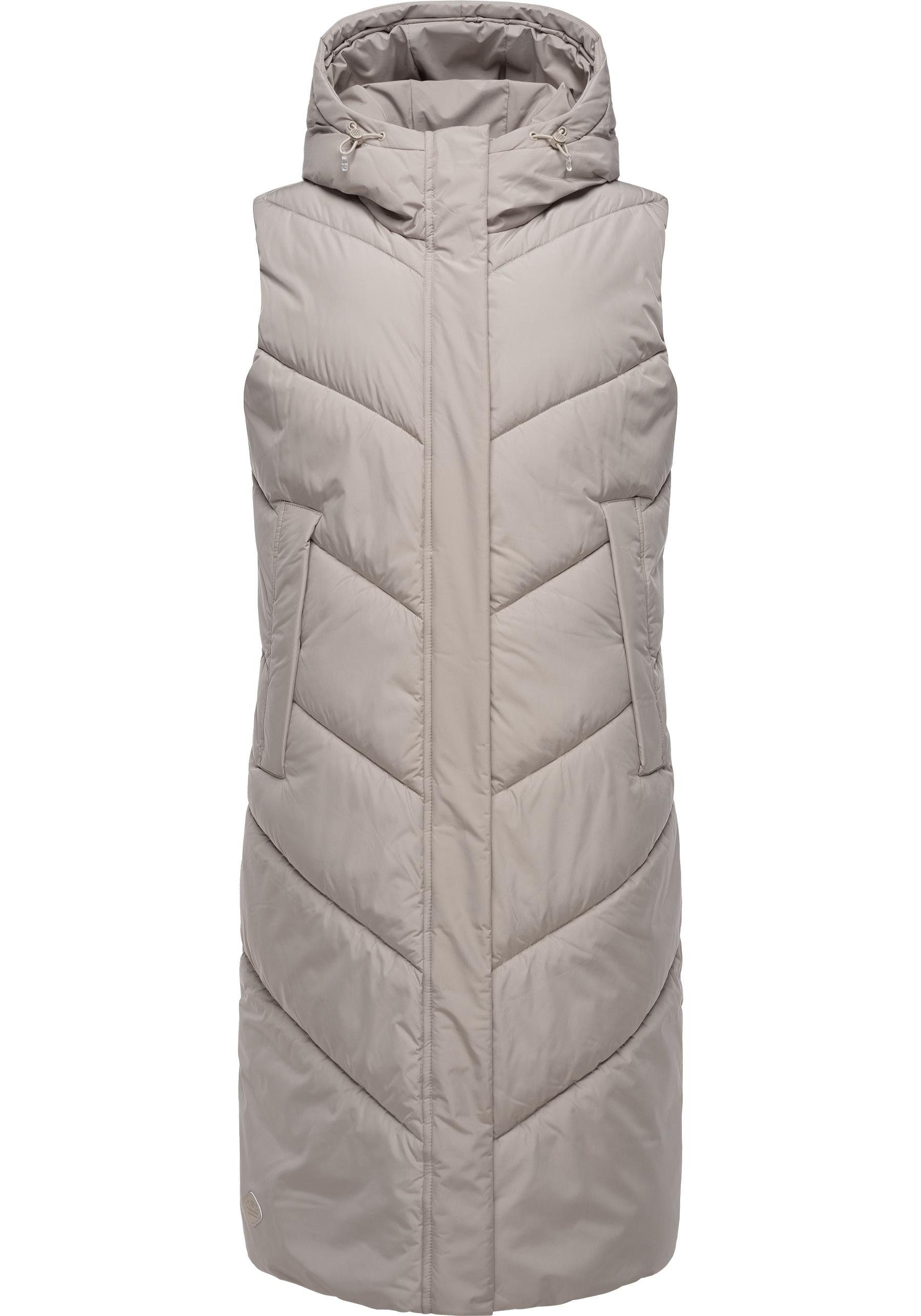 Suminka Vest Steppweste Ragwear Damen Stylische, Winterweste lange elfenbeinfarben