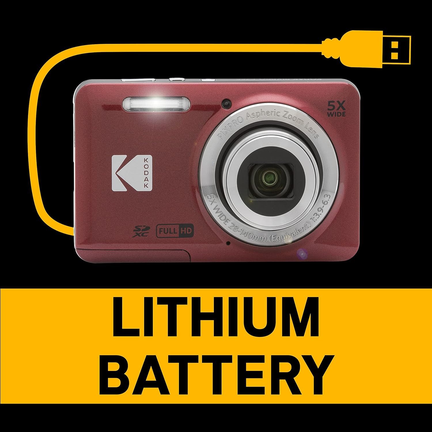 Kodak Pixpro FZ55 - 16 Megapixel - 5X optischer Zoom - 2.7 LCD-Monitor Vollformat-Digitalkamera (16 MP, optischer Bildstabilisator, 720p Full HD-Video, Lithium-Ionen-Akku)