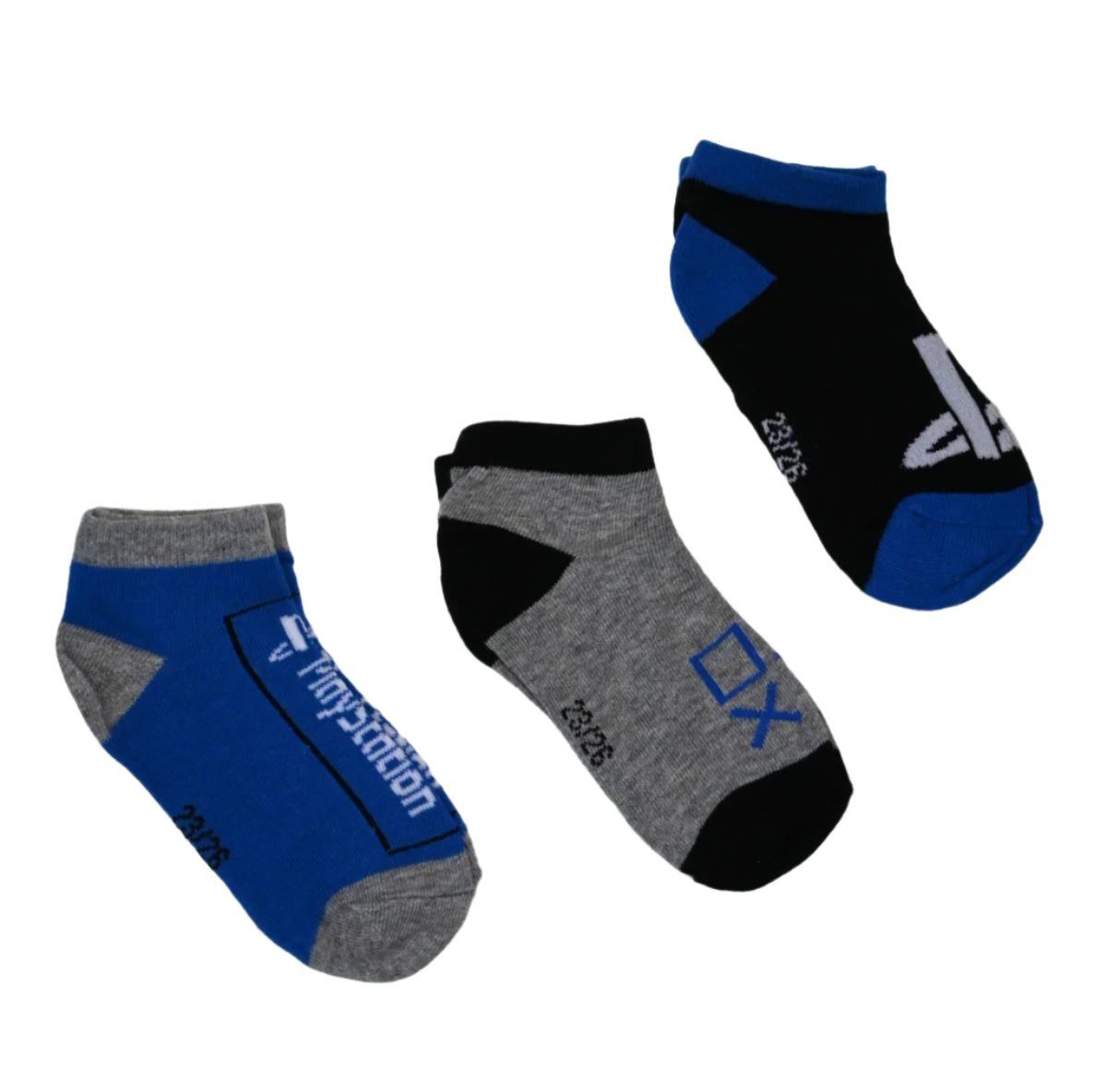 Playstation Sneakersocken PlayStation Sneaker Socken 3er Set Kinder Gaming Größen 23–38