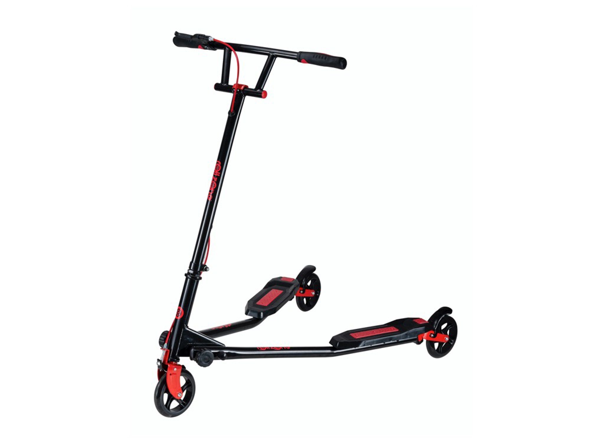 TPFSports Stuntscooter Wiggler - Stunt Scooter, Kinderroller, Trickroller, Tretroller, Klapproller - Belastbarkeit 80 kg - selbstdriftend - Farbe: schwarz