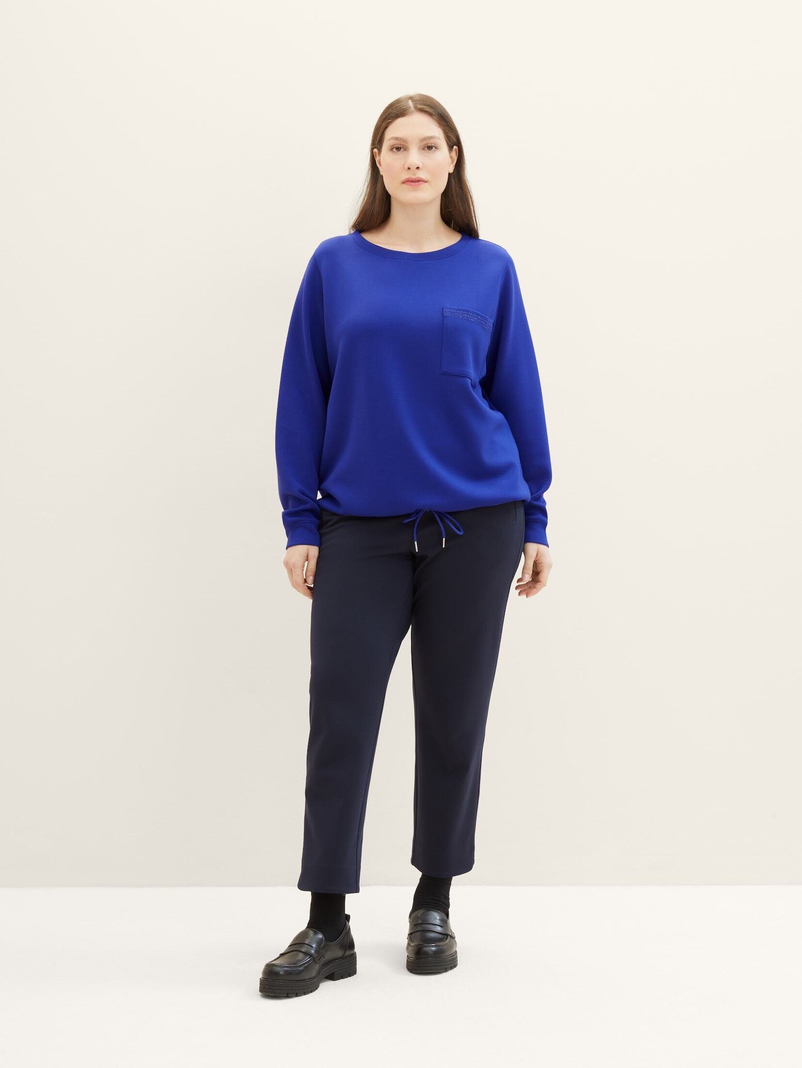 Sweatshirt - Brusttasche PLUS mit Sweatshirt TAILOR Plus crest blue TOM
