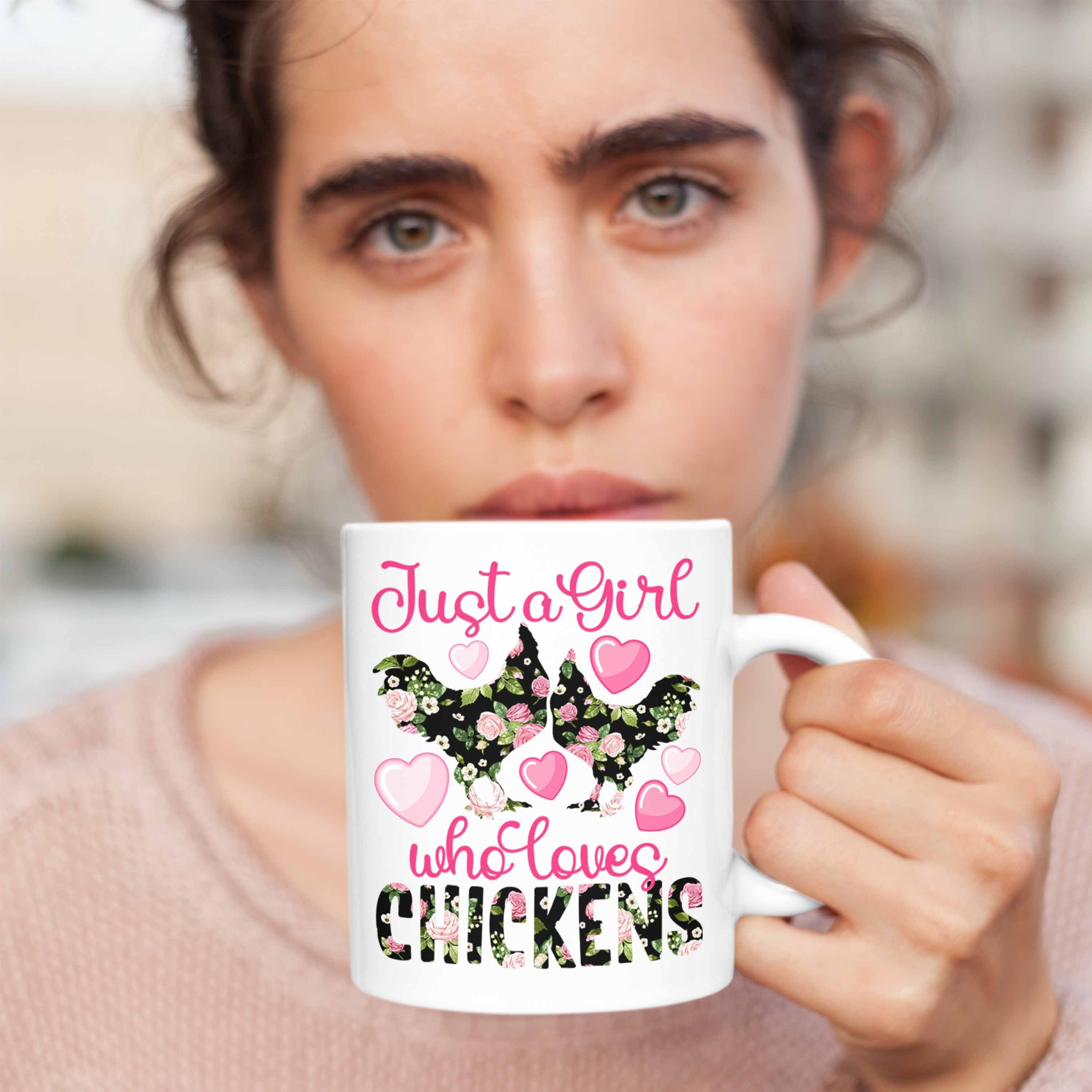 Liebhaberinnen Trendation Tasse Chickens" Girl Weiss Hühner A Geschenk Tasse Loves Who "Just