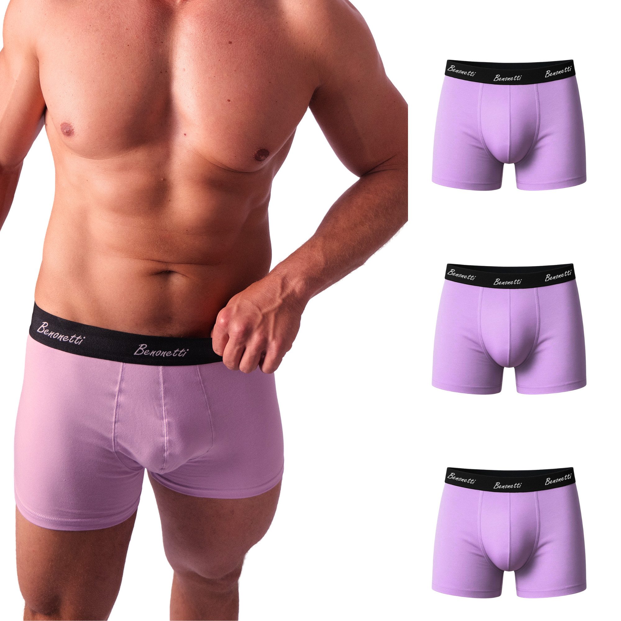 Benonetti Boxershorts weich, langlebig & atmungsaktiv, kein Aufrollen (3 Pa günstig online kaufen