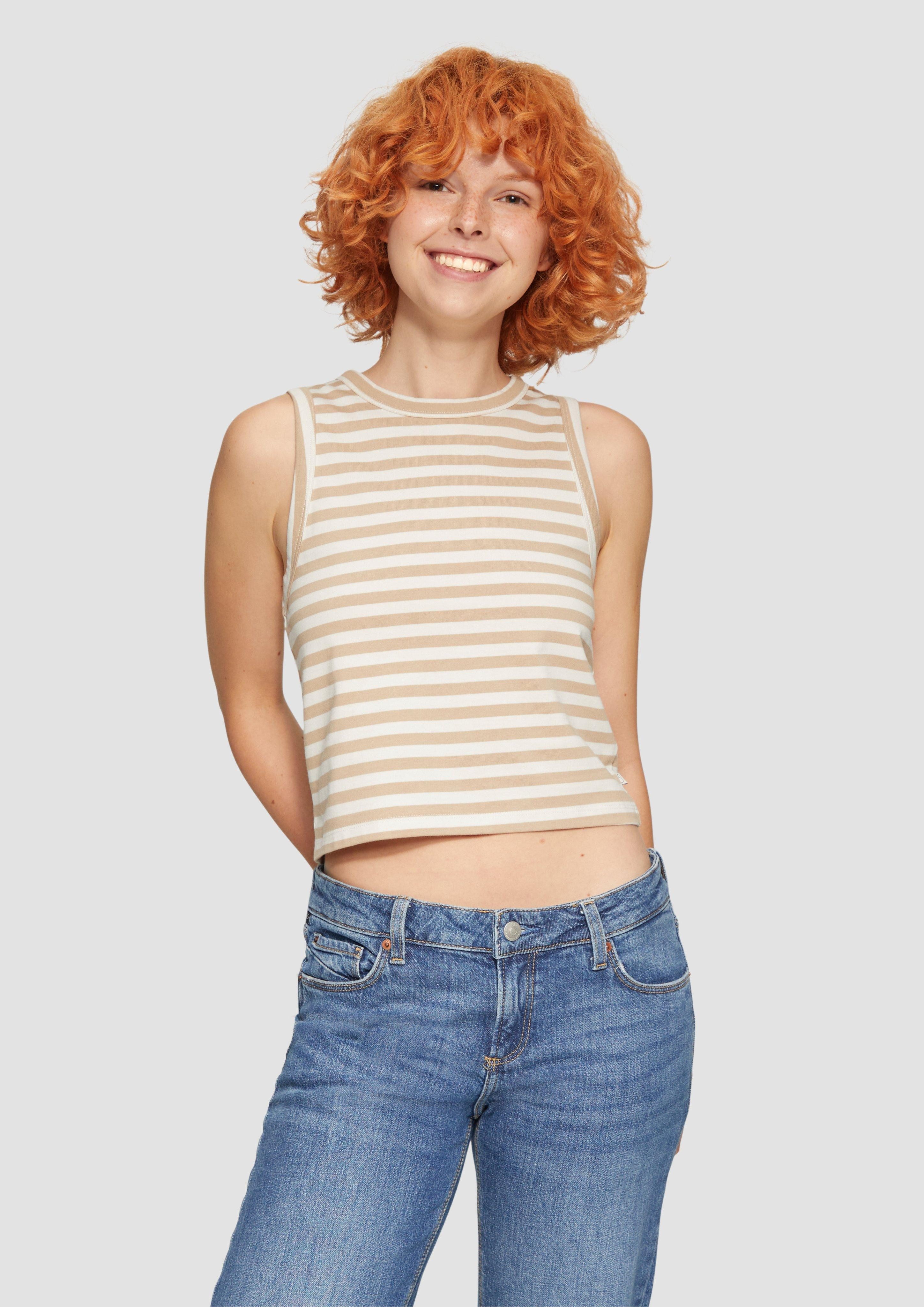 QS Shirttop Gestreiftes Top aus Baumwolle günstig online kaufen