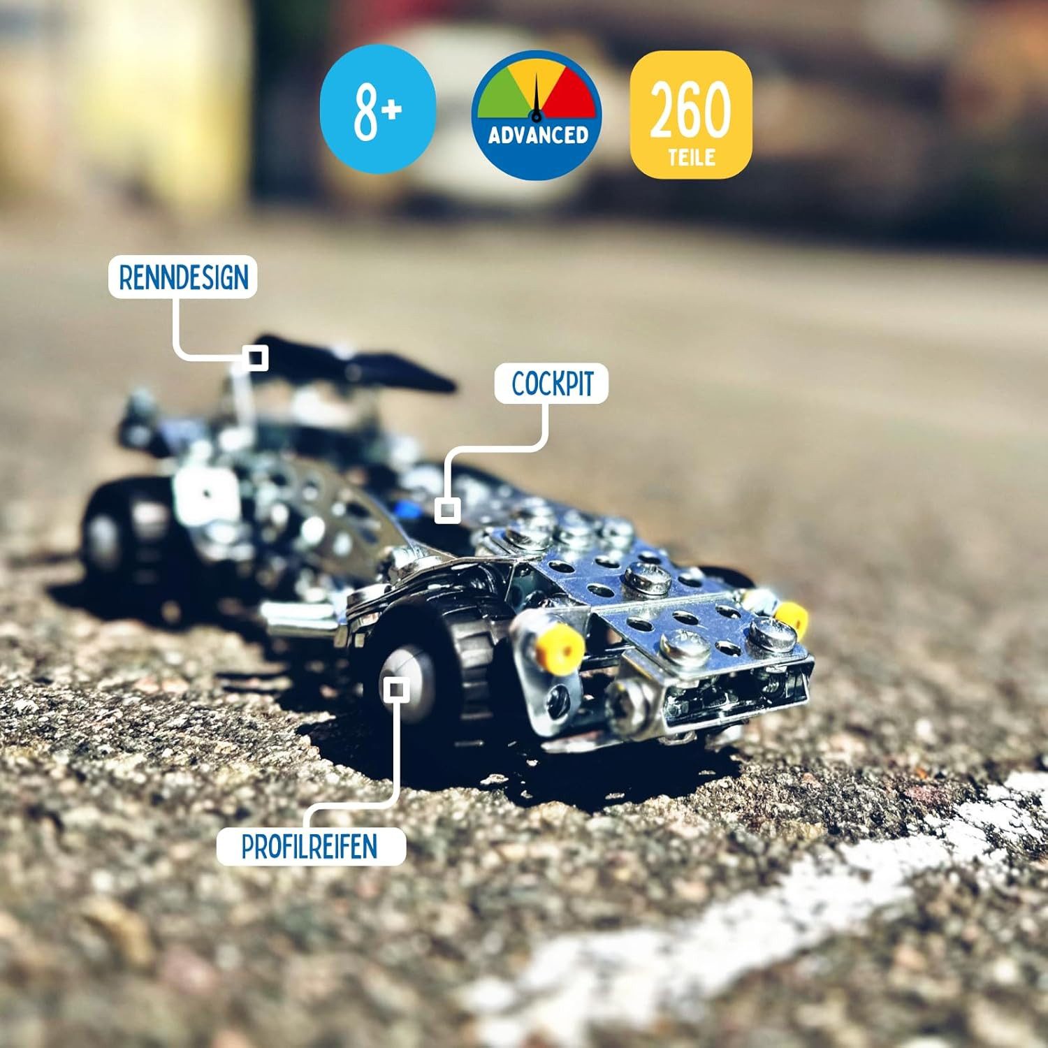 Eitech eitech Speed Racer - Modell 1, 00230 Metallbaukasten, (Konstruktionsspielzeug, 260 St., Bausatz), Modellauto