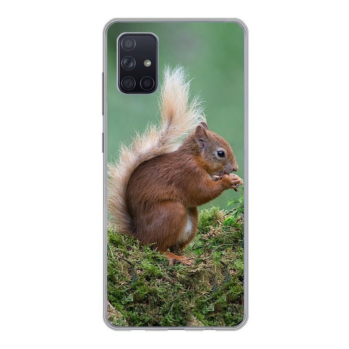 MuchoWow Handyhülle Eichhörnchen - Wald - Moos Phone Case Handyhülle Samsung Galaxy A71 Silikon Schutzhülle