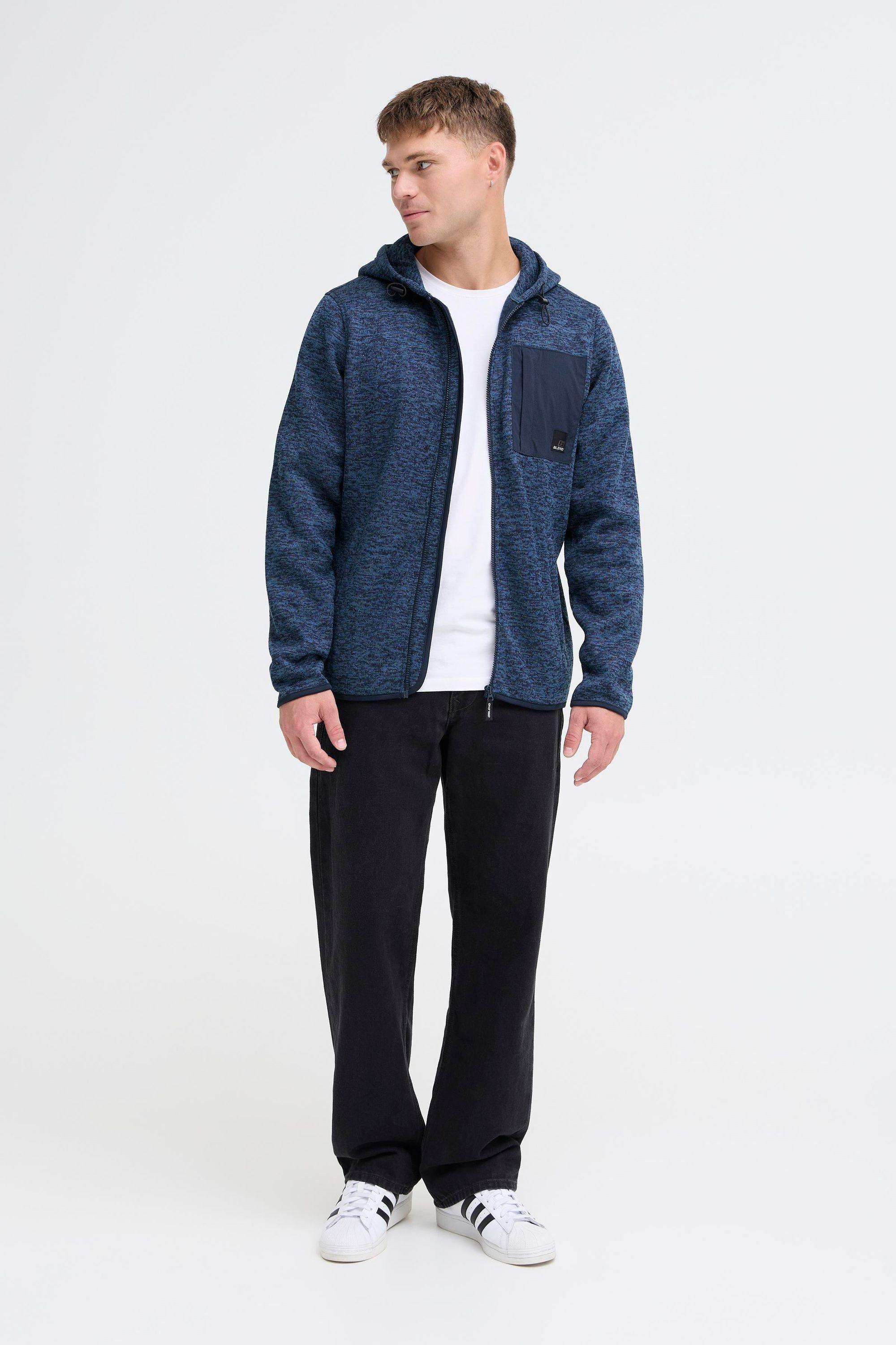Blend Cardigan BHMelfex Gemütliche Fleecejacke mit Taschen und Kapuze