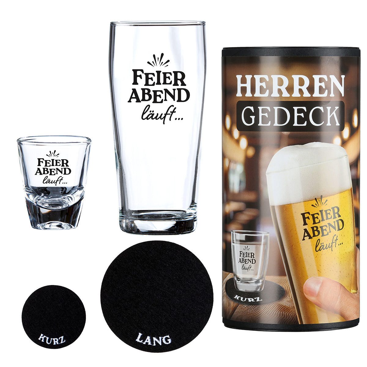 GILDE Gläser-Set Gläserset als Geschenkidee "Feierabend läuft" von Gilde - Herrengedeck